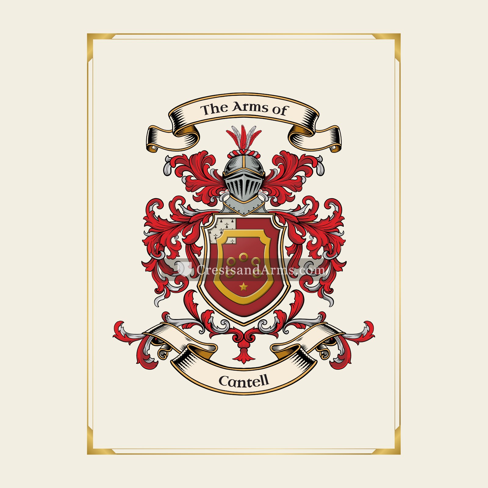 With gold border