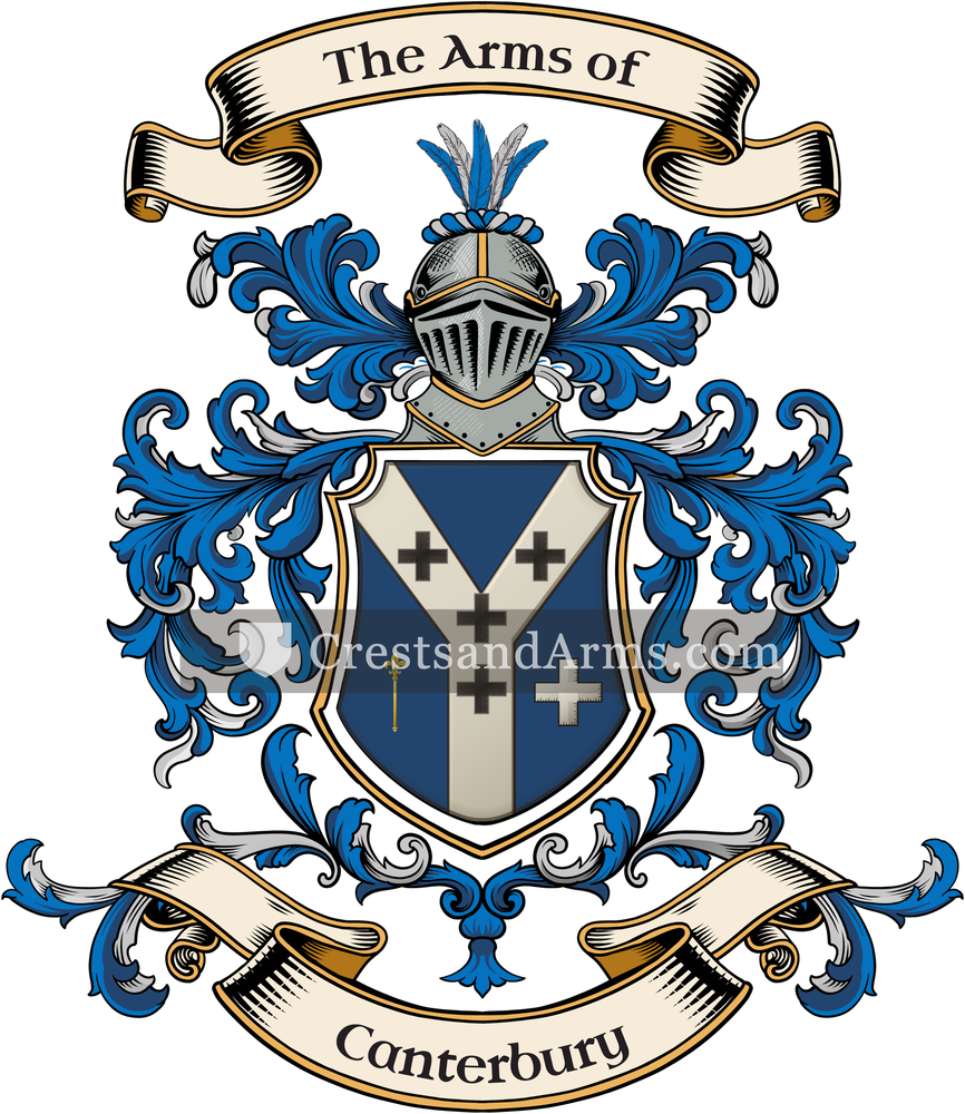 The Canterbury coat of arms, drawn from the recorded blazon