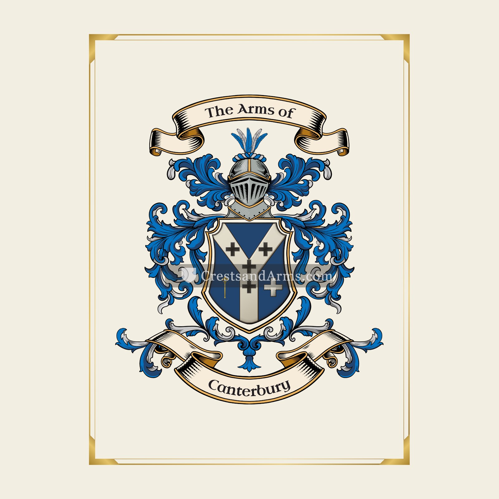 With gold border