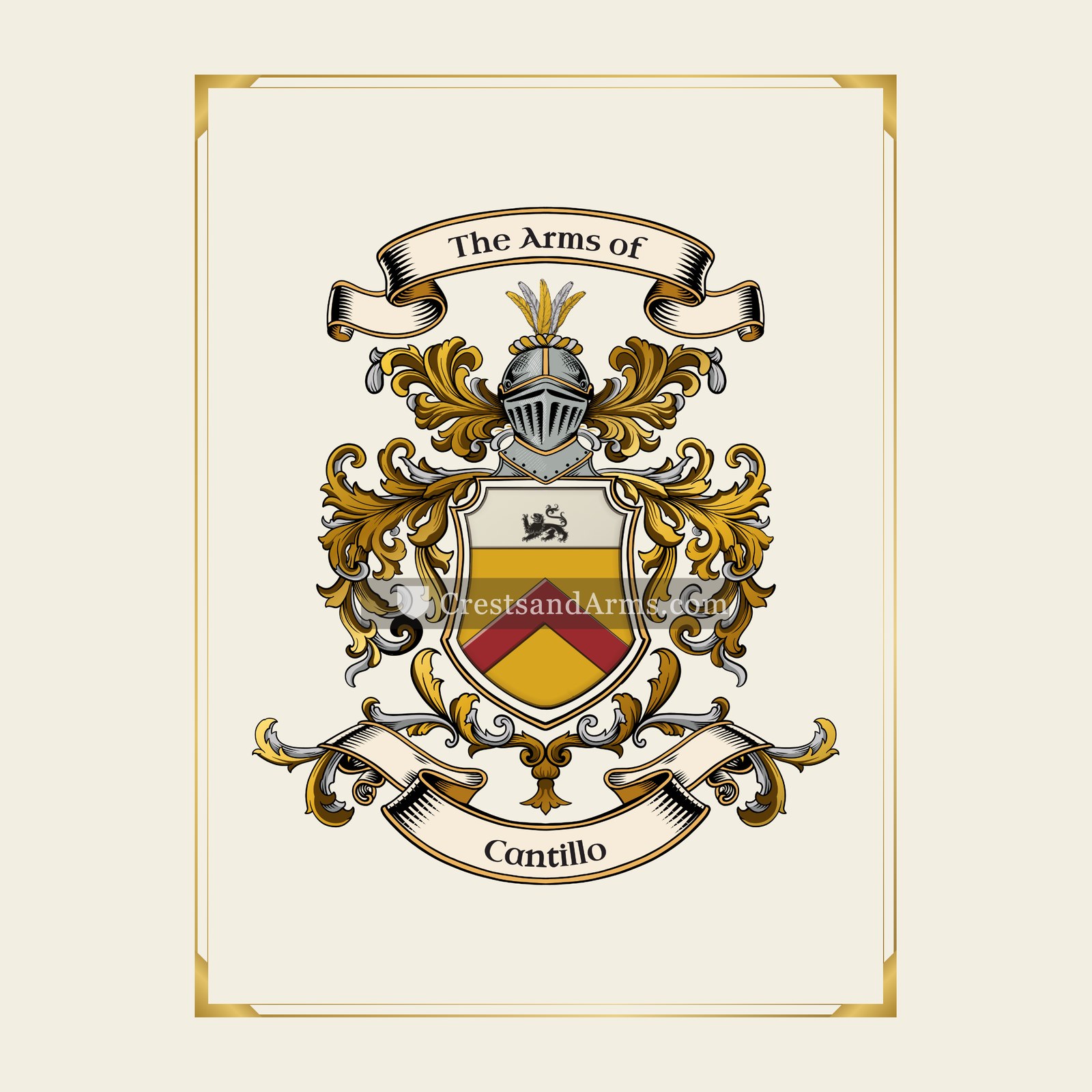With gold border