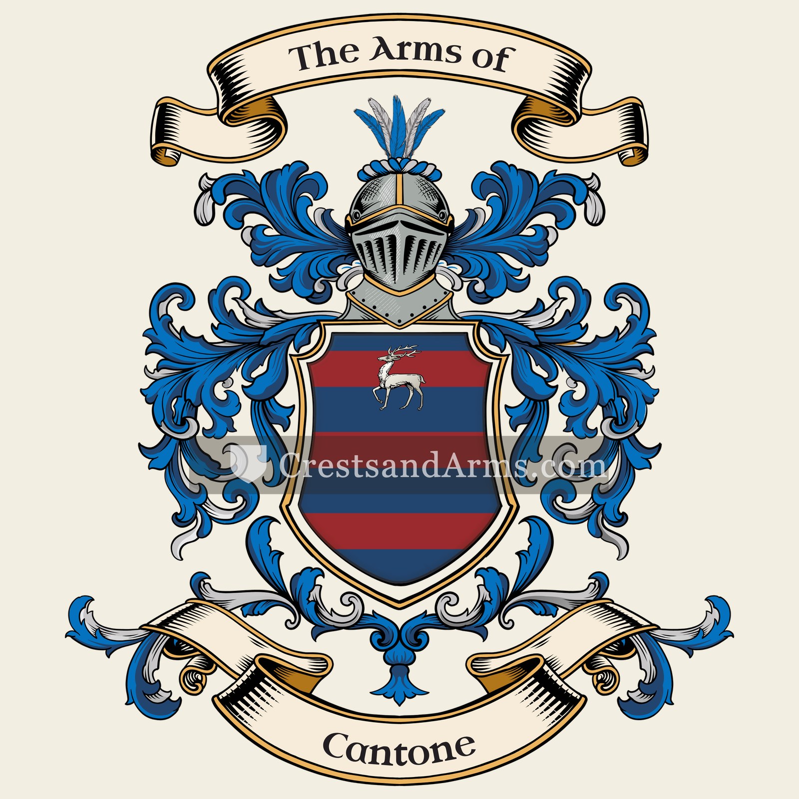 The Cantone coat of arms, drawn from the recorded blazon