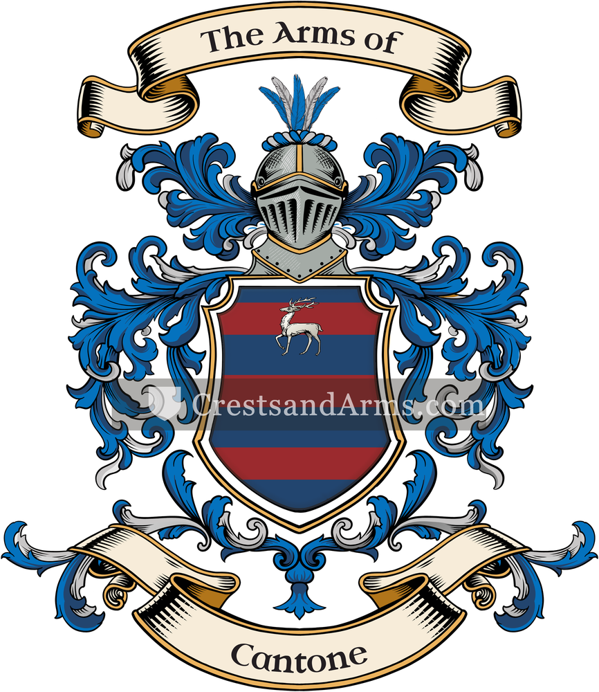 The Cantone coat of arms, drawn from the recorded blazon