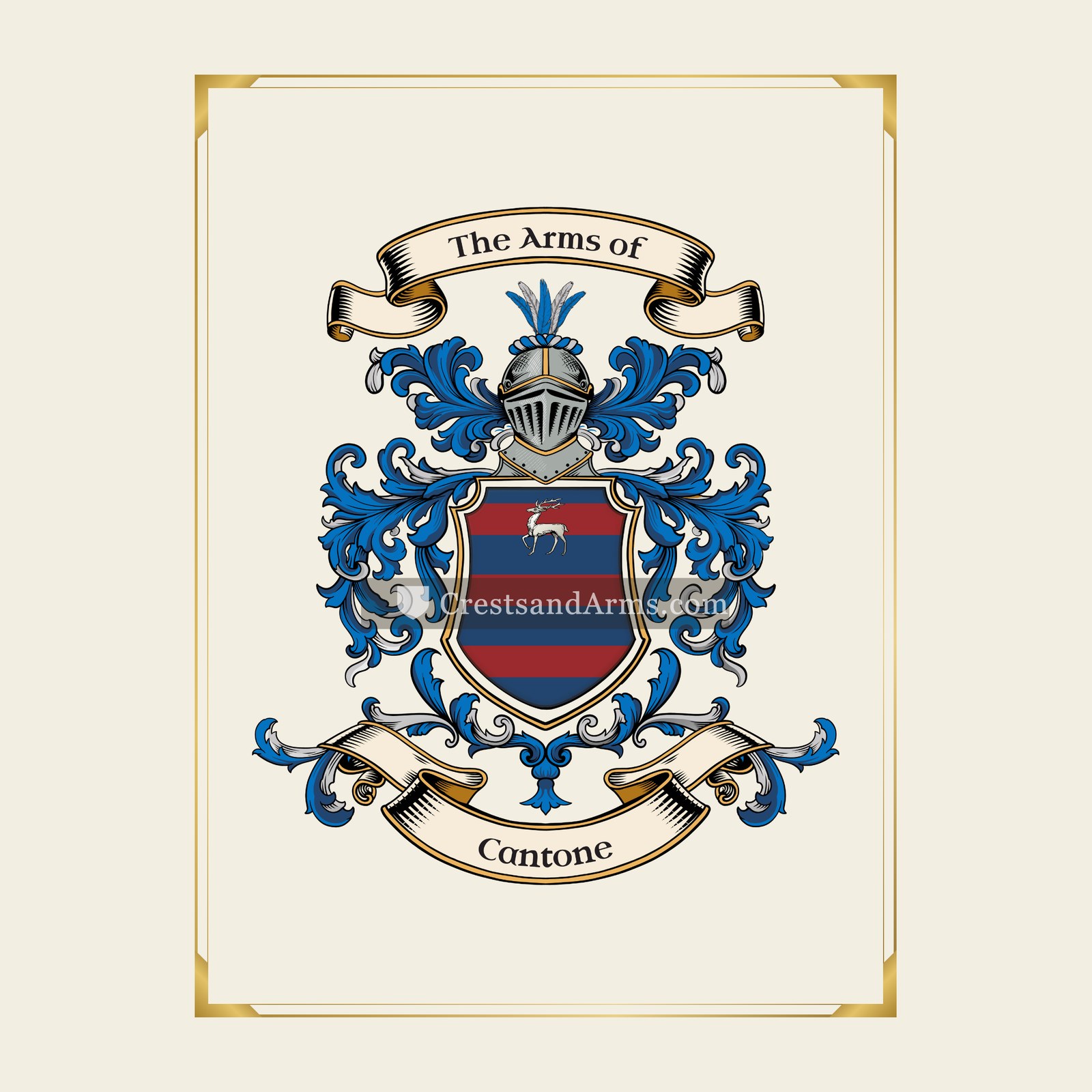 With gold border