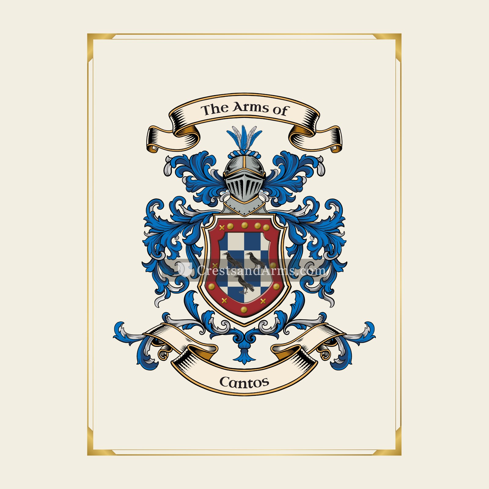With gold border