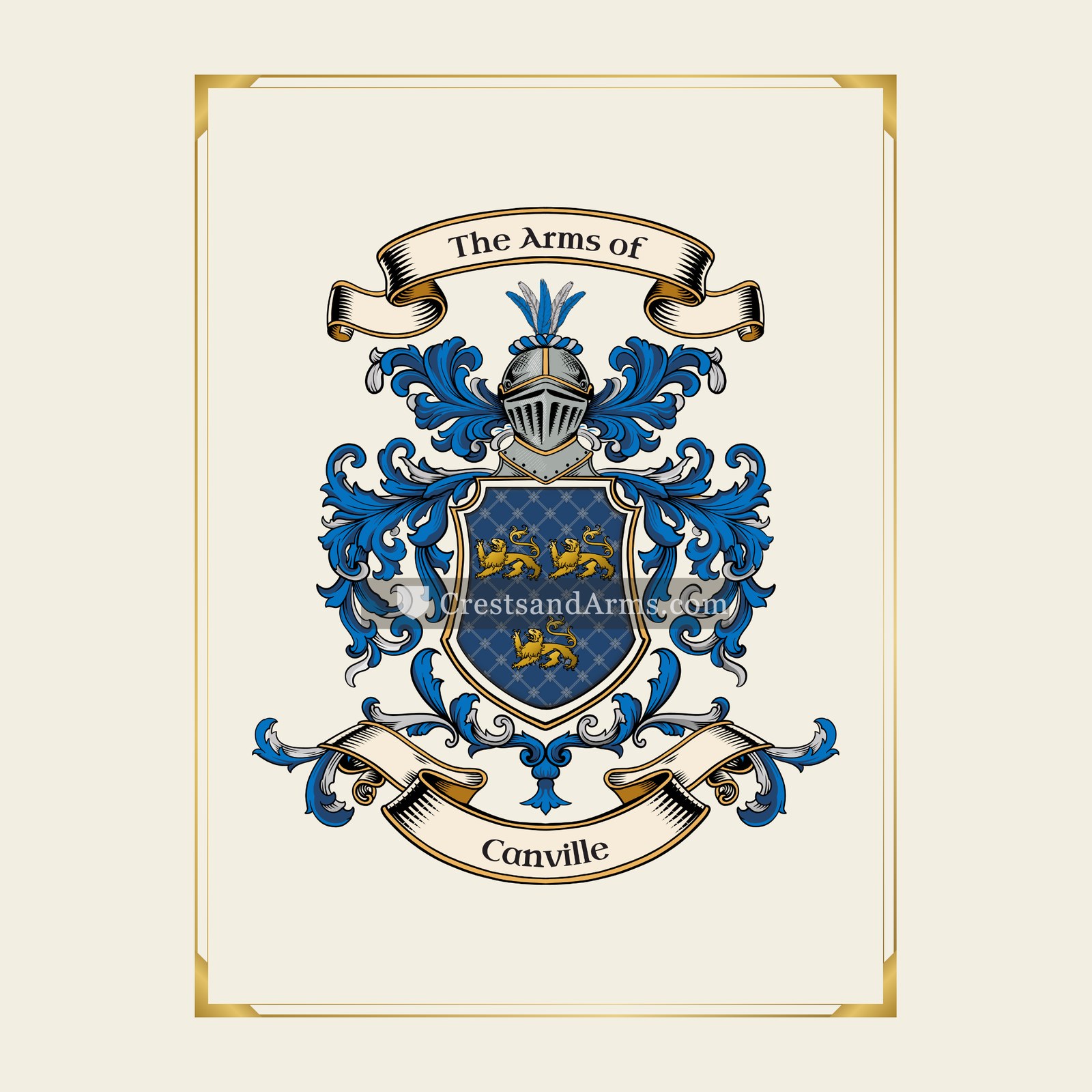 With gold border