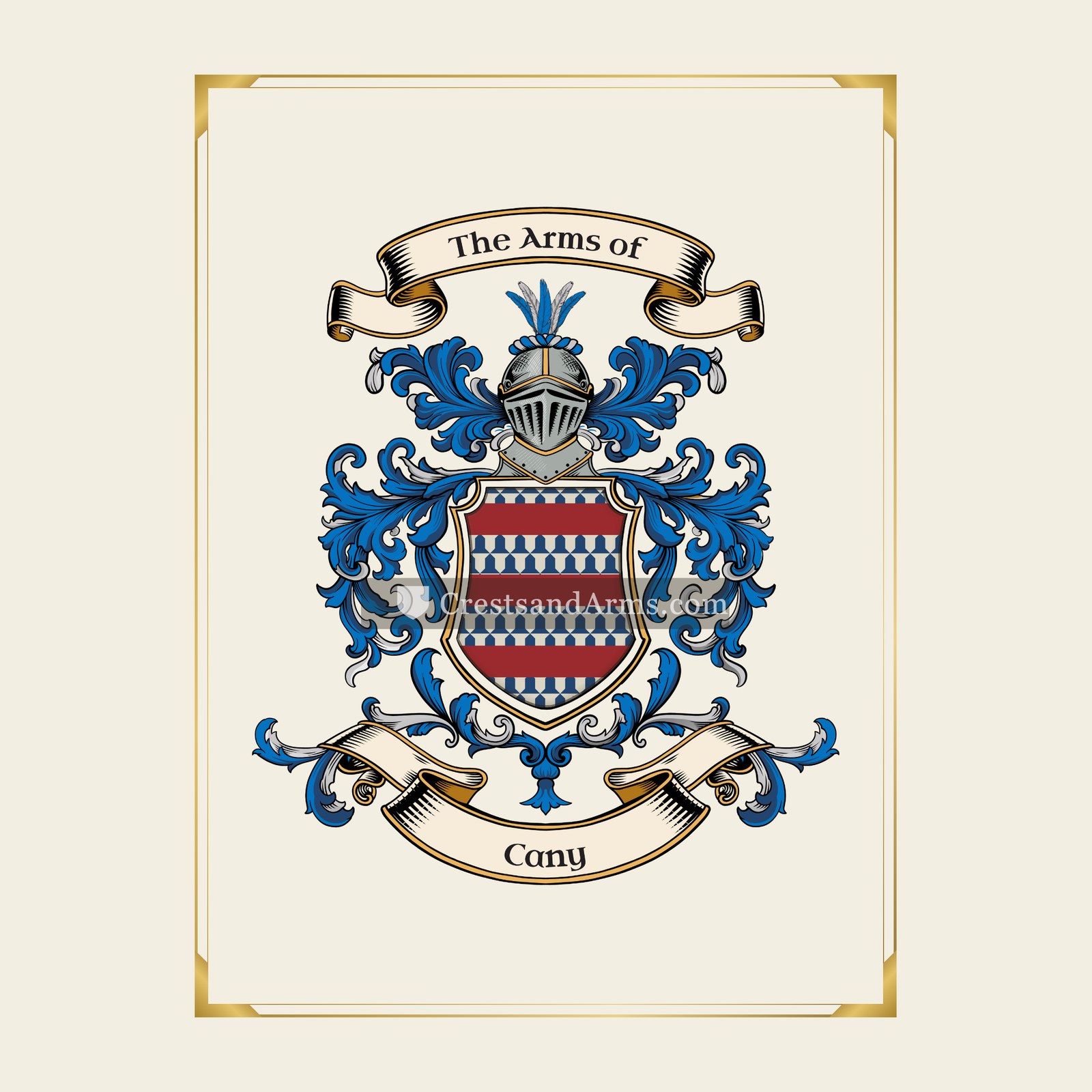 With gold border