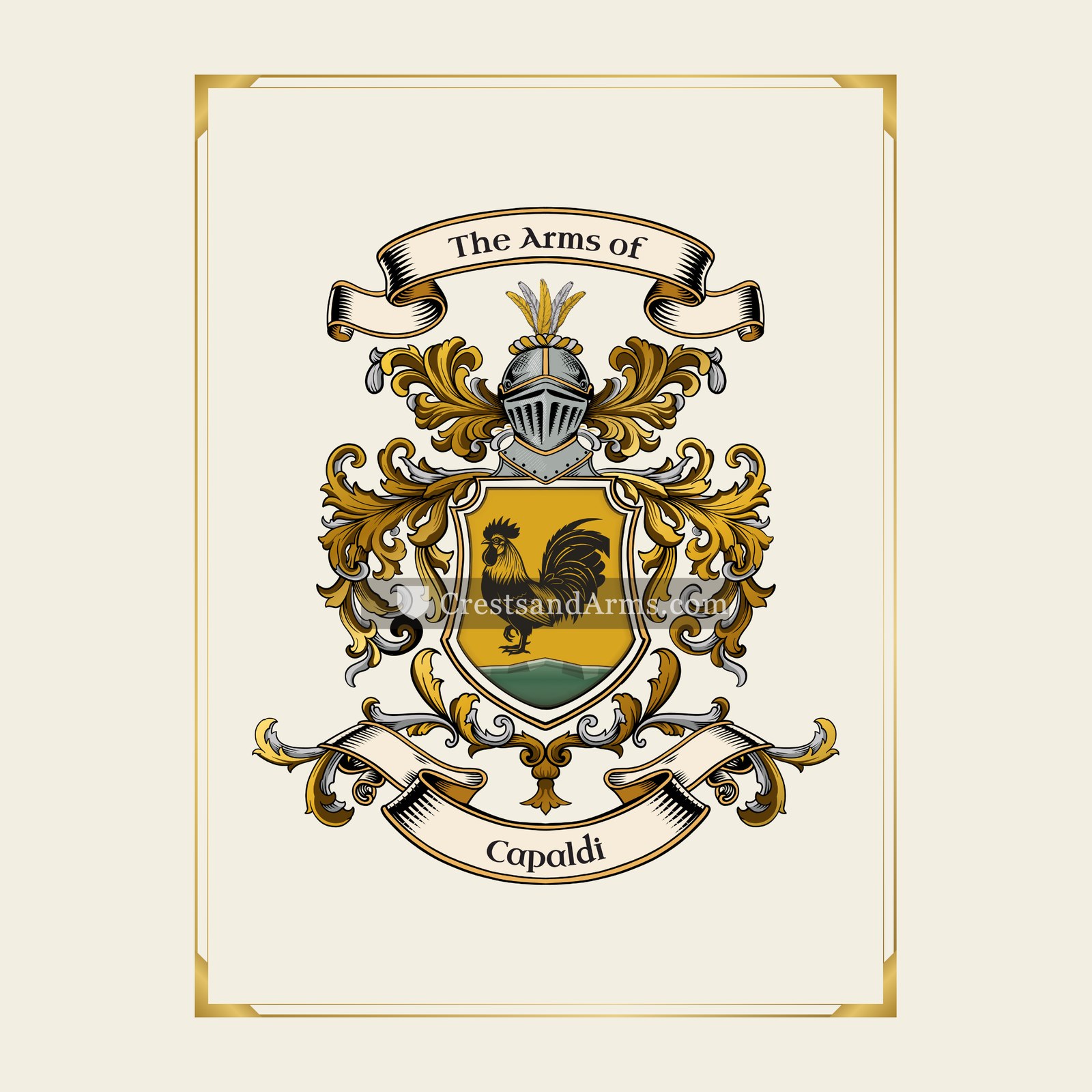 With gold border