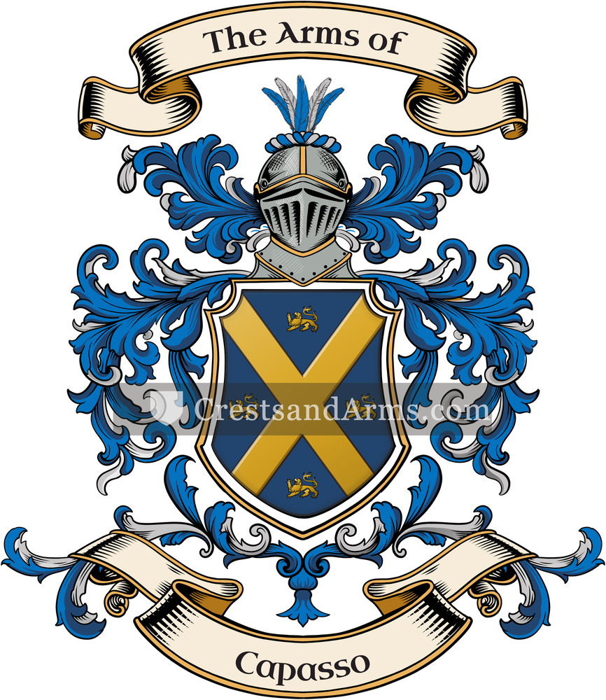 The Capasso coat of arms, drawn from the recorded blazon