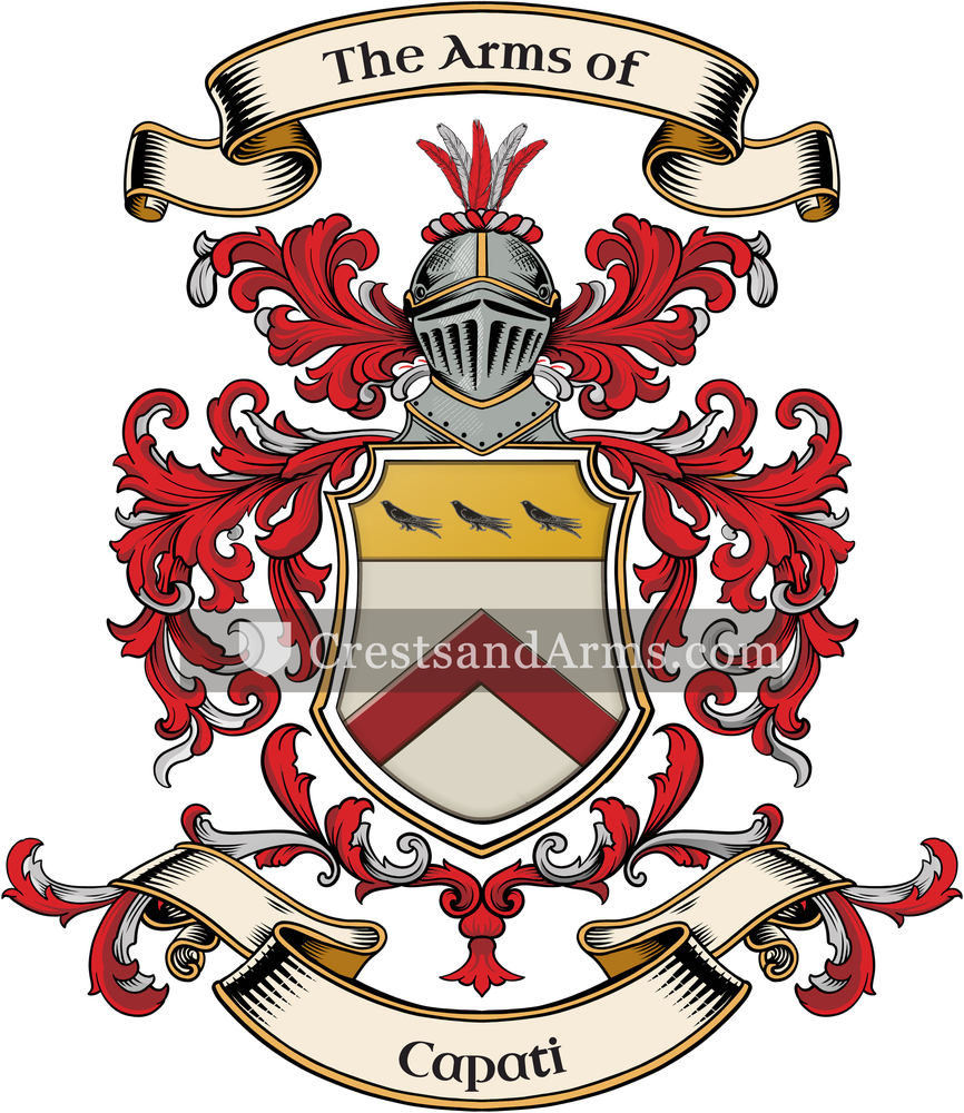 The Capati coat of arms, drawn from the recorded blazon