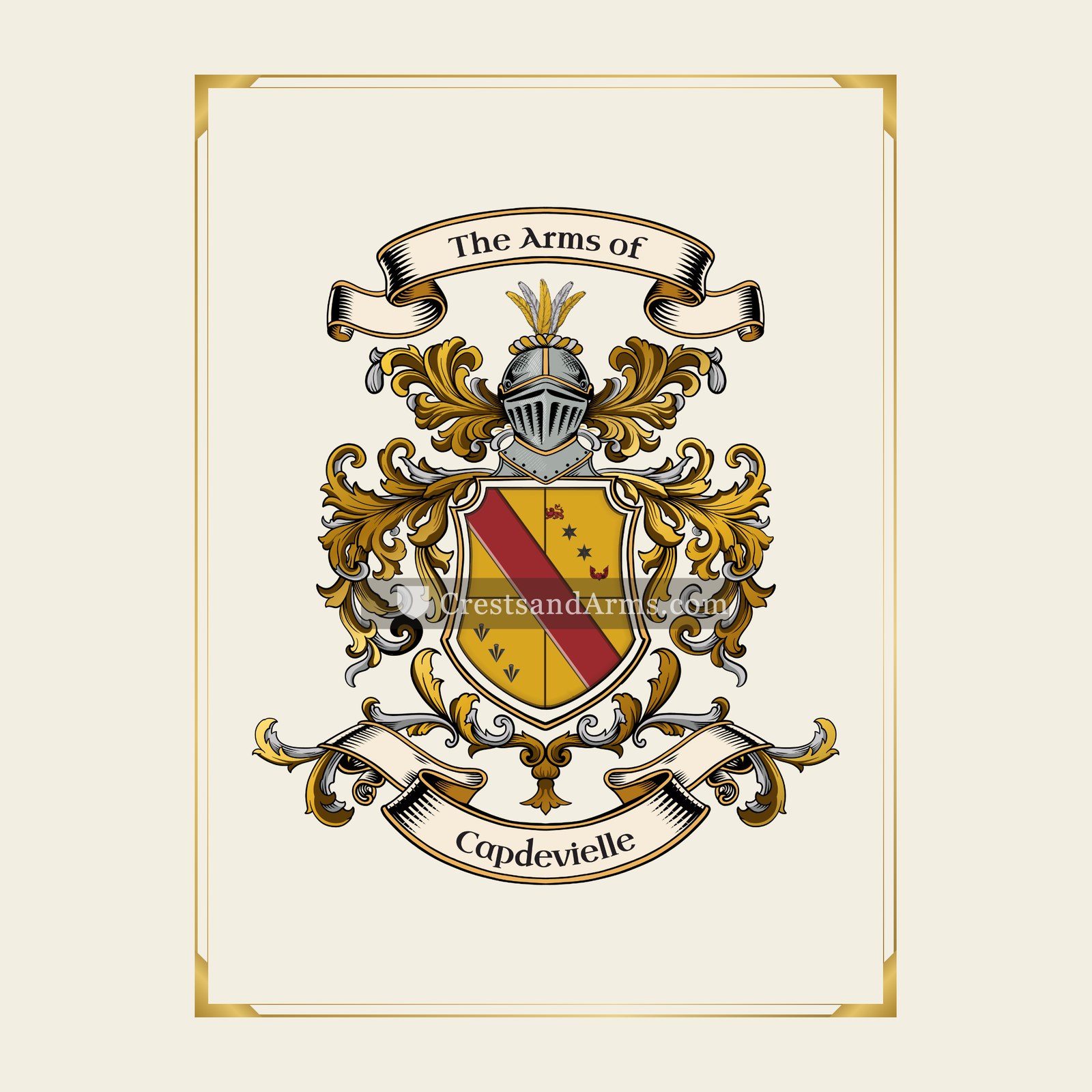 With gold border