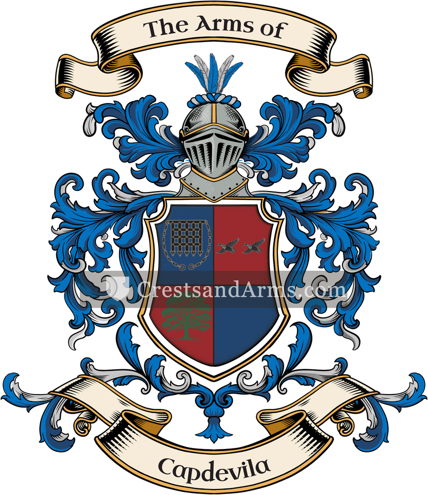 The Capdevila coat of arms, drawn from the recorded blazon