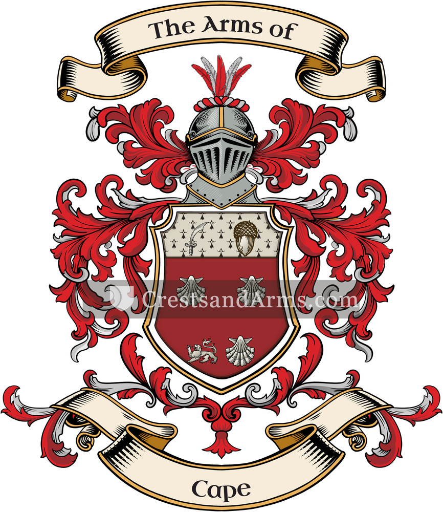 The Cape coat of arms, drawn from the recorded blazon
