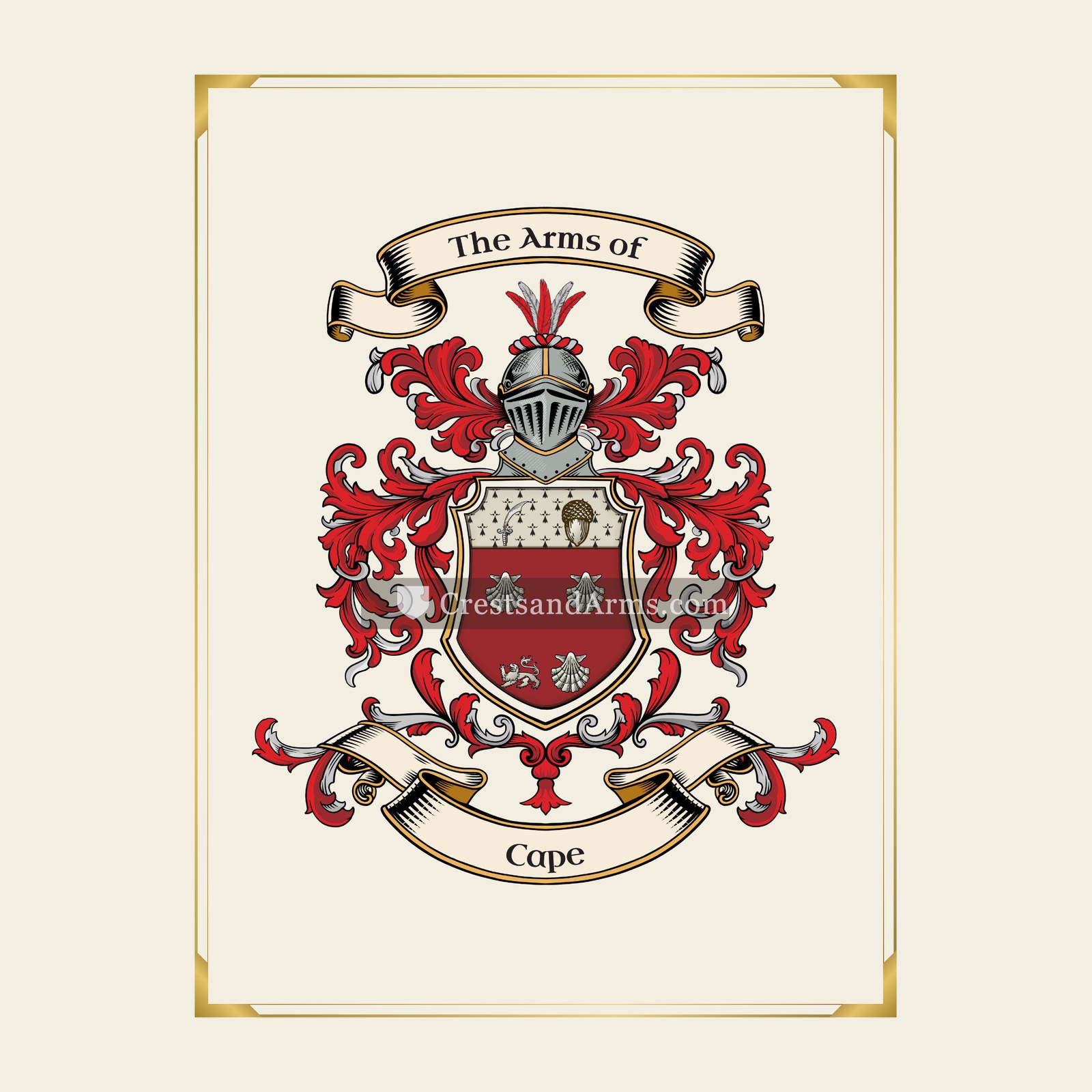 With gold border