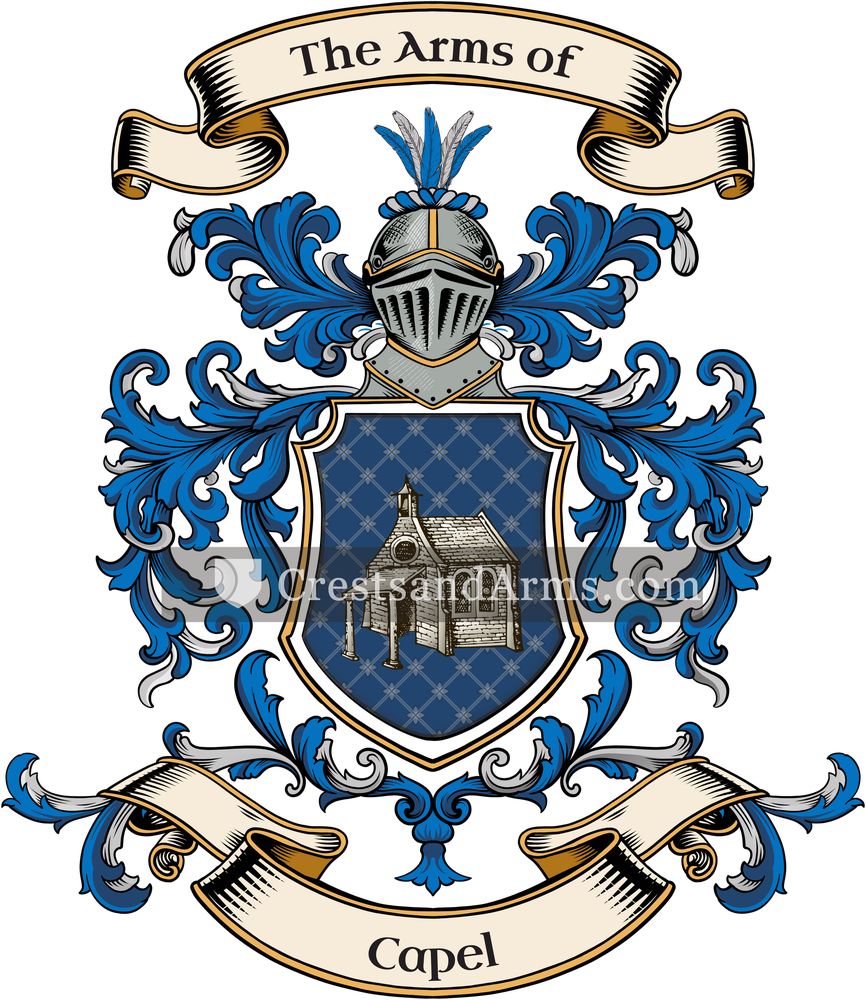 The Capel coat of arms, drawn from the recorded blazon
