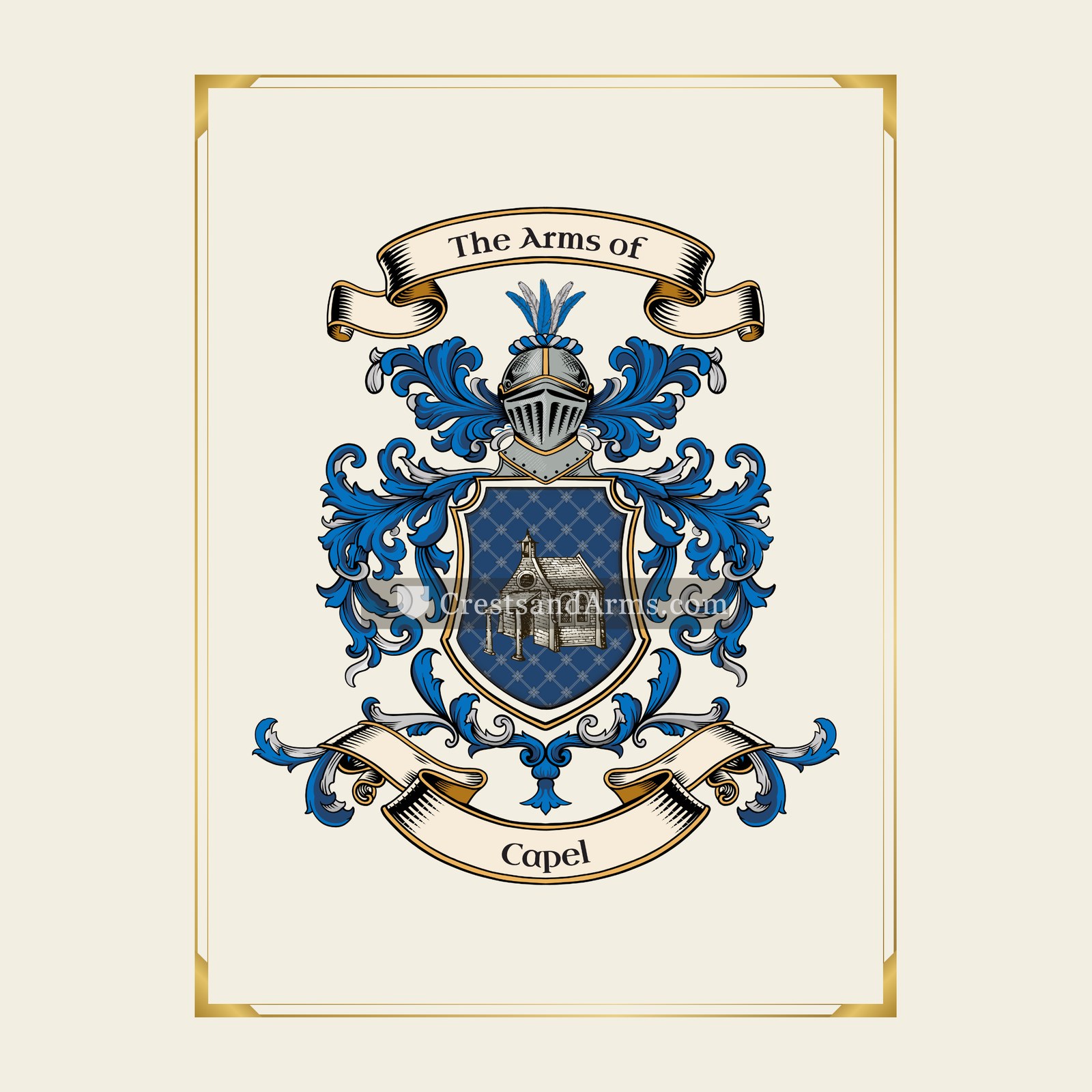 With gold border