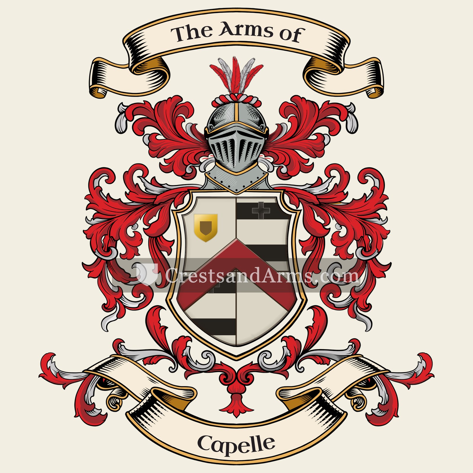 The Capelle coat of arms, drawn from the recorded blazon