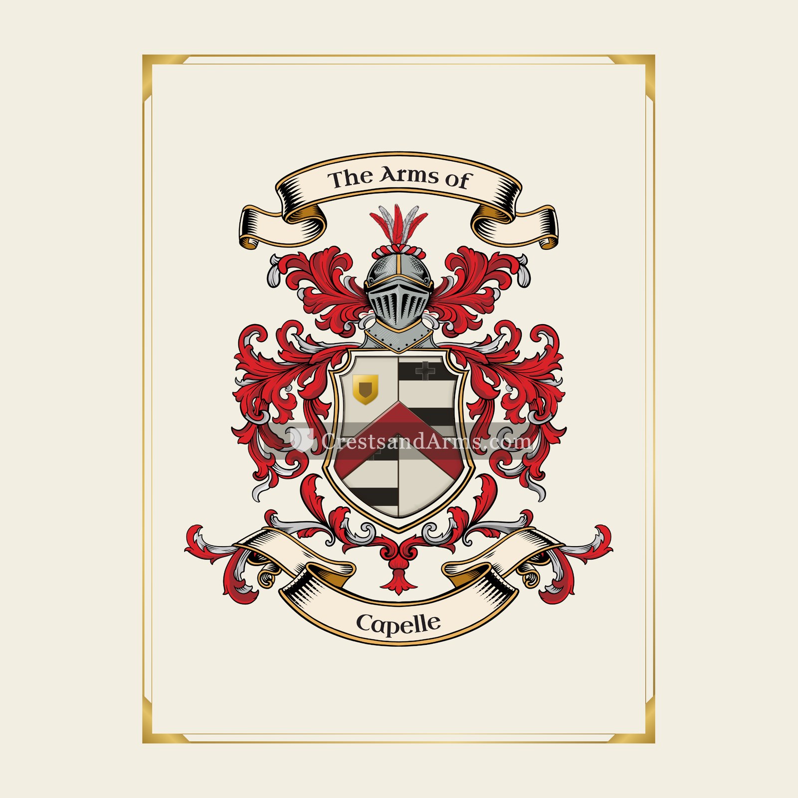 With gold border