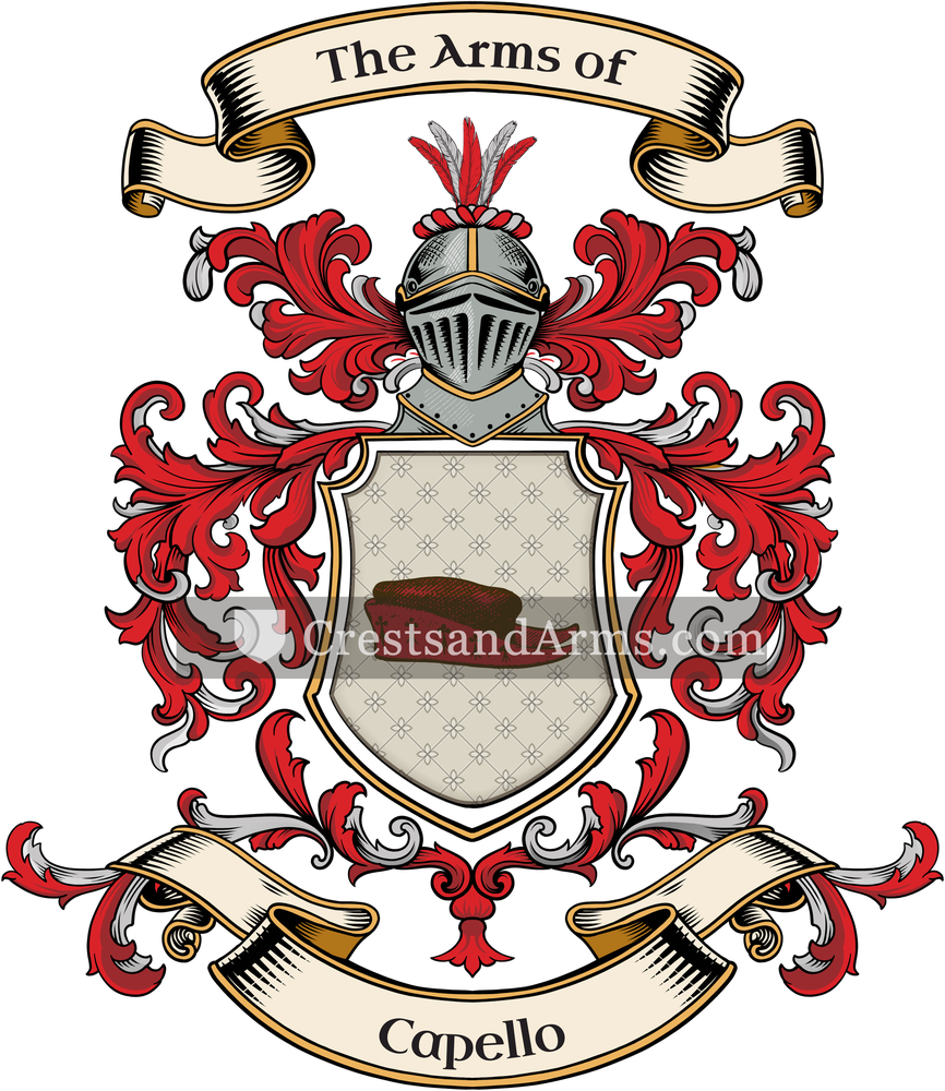 The Capello coat of arms, drawn from the recorded blazon