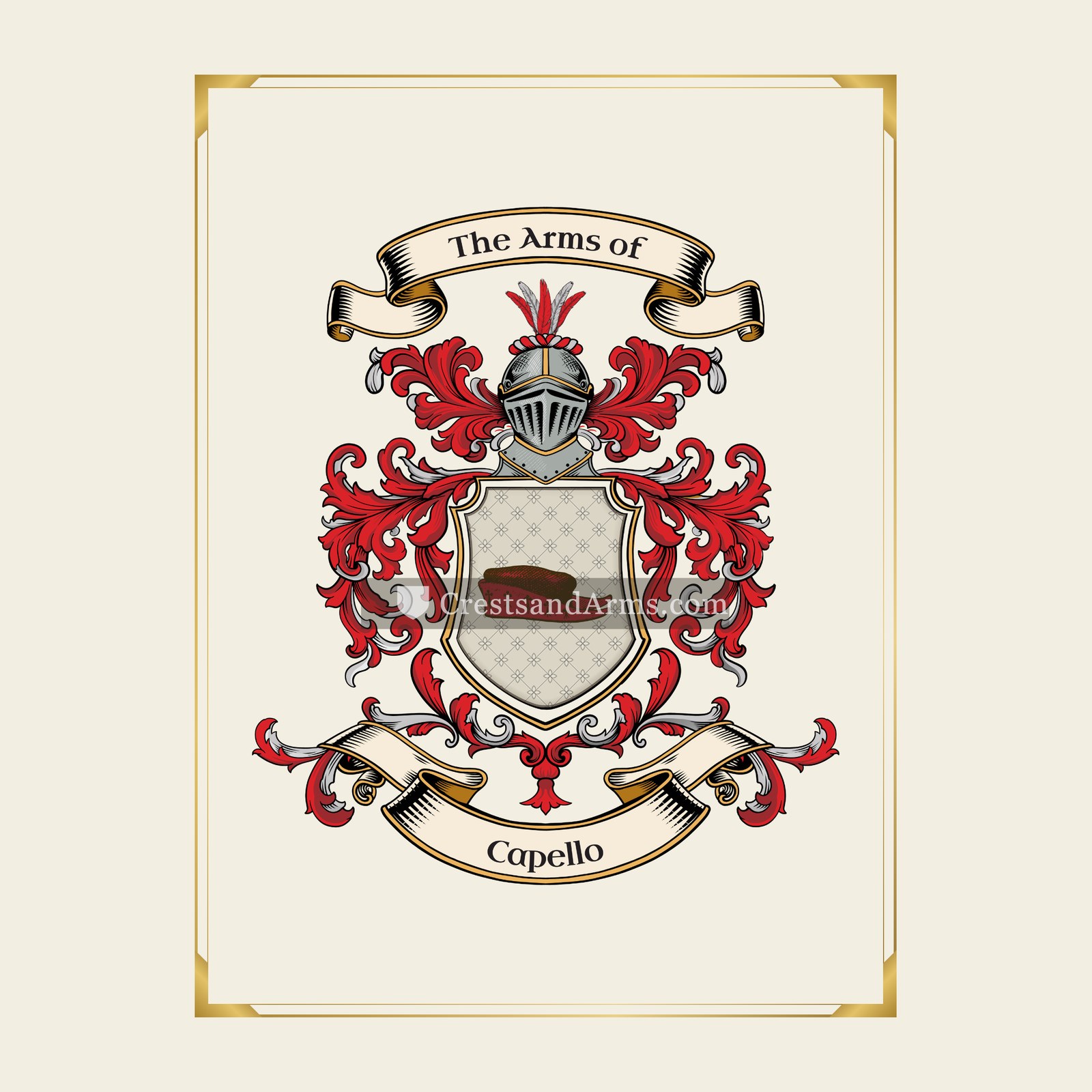 With gold border