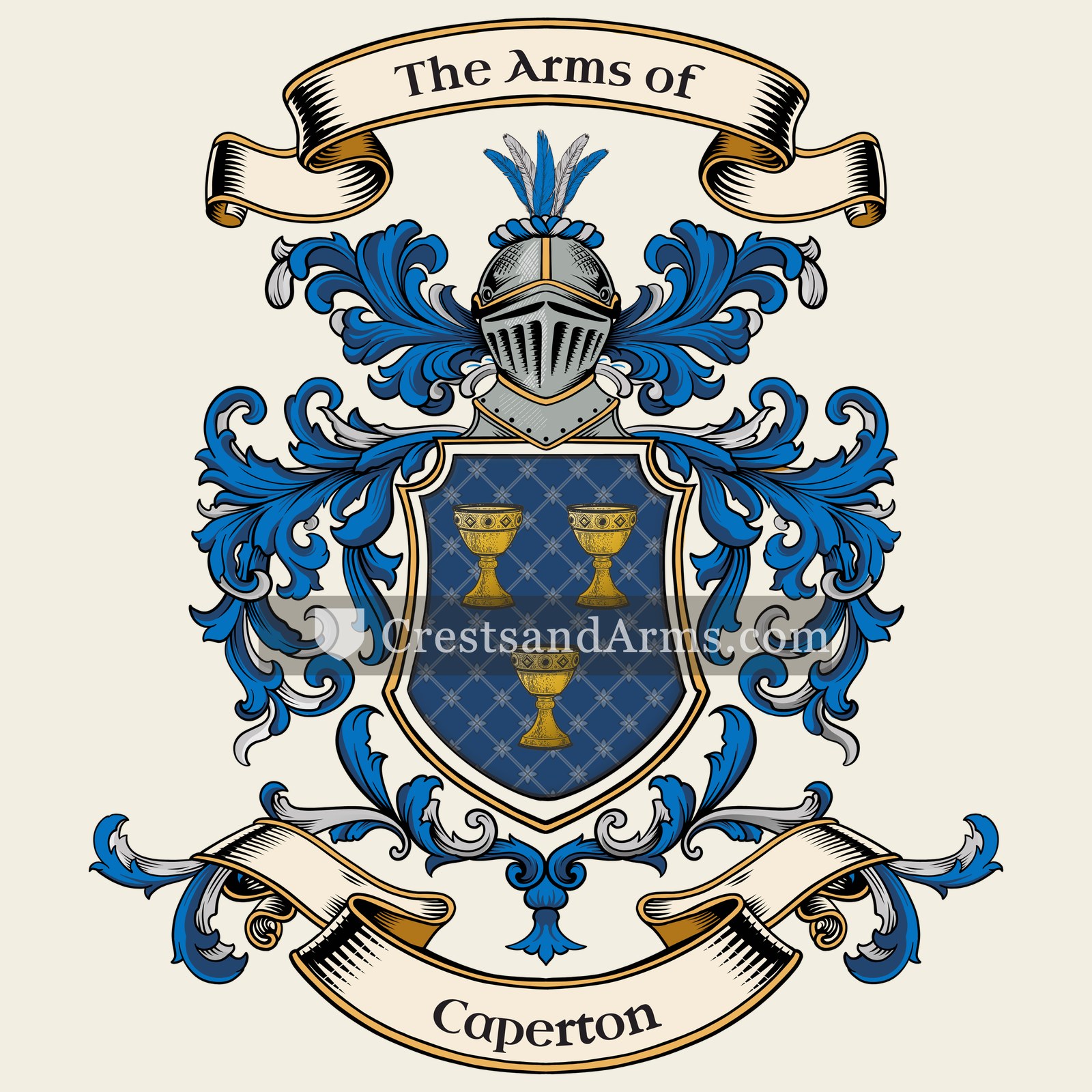 The Caperton coat of arms, drawn from the recorded blazon