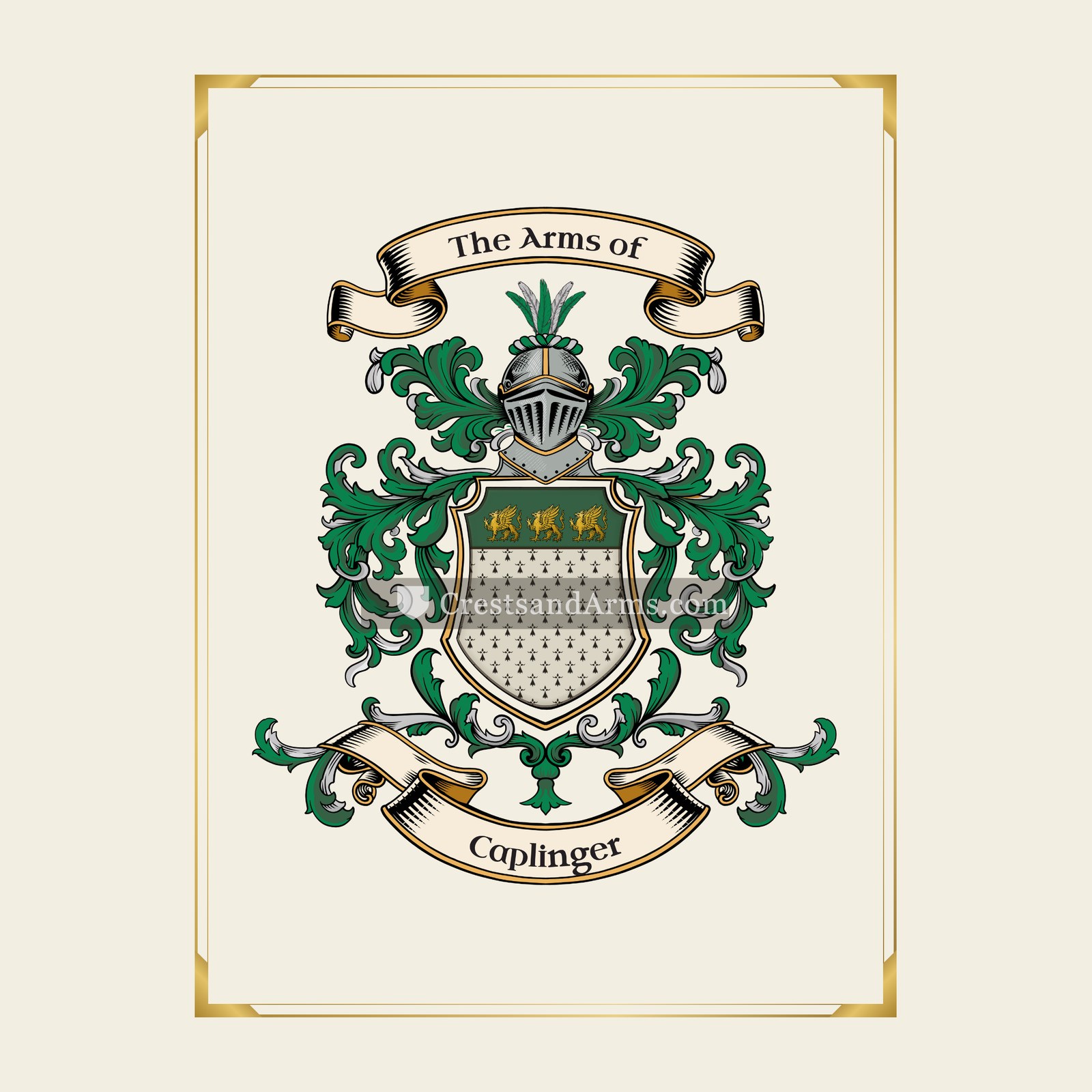 With gold border