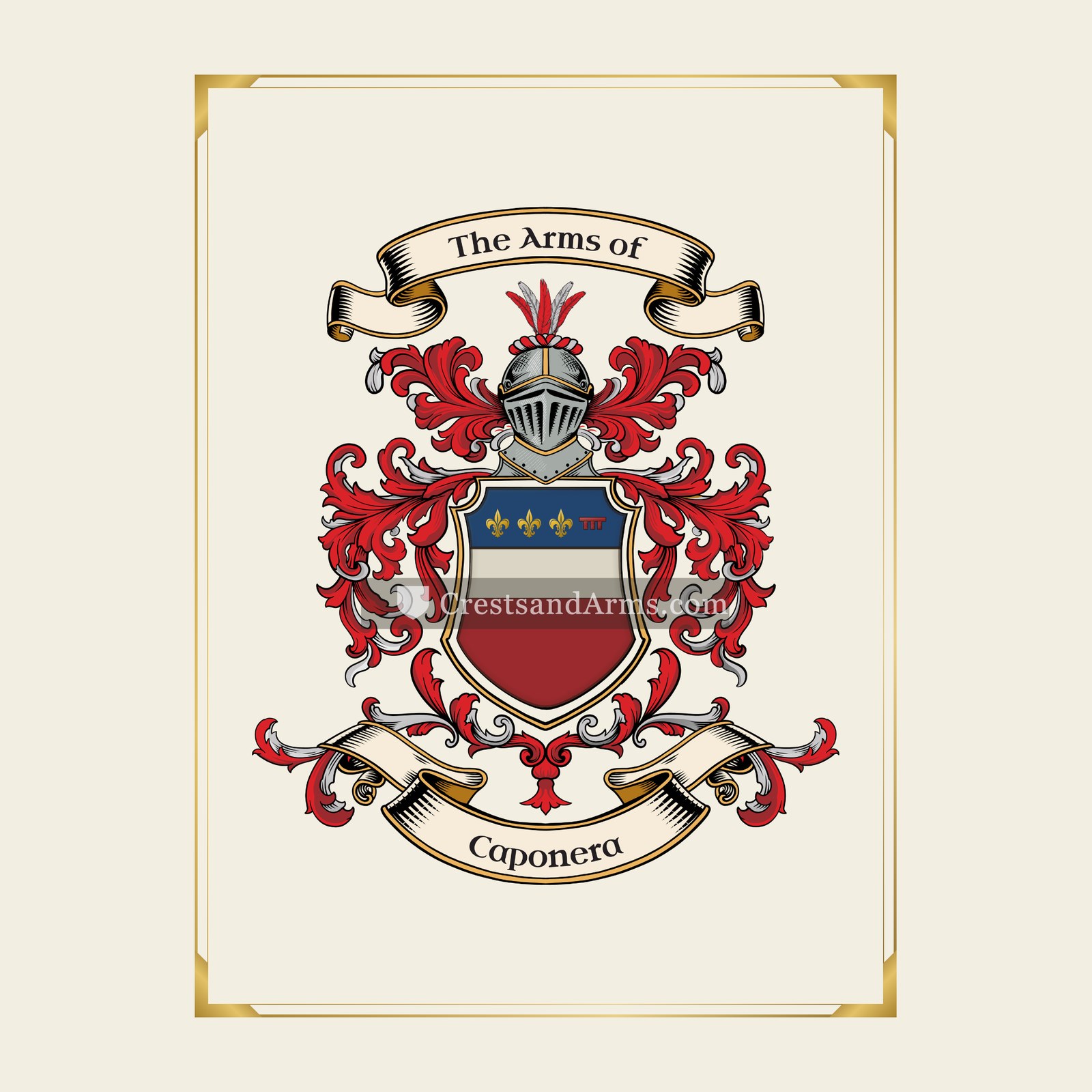 With gold border
