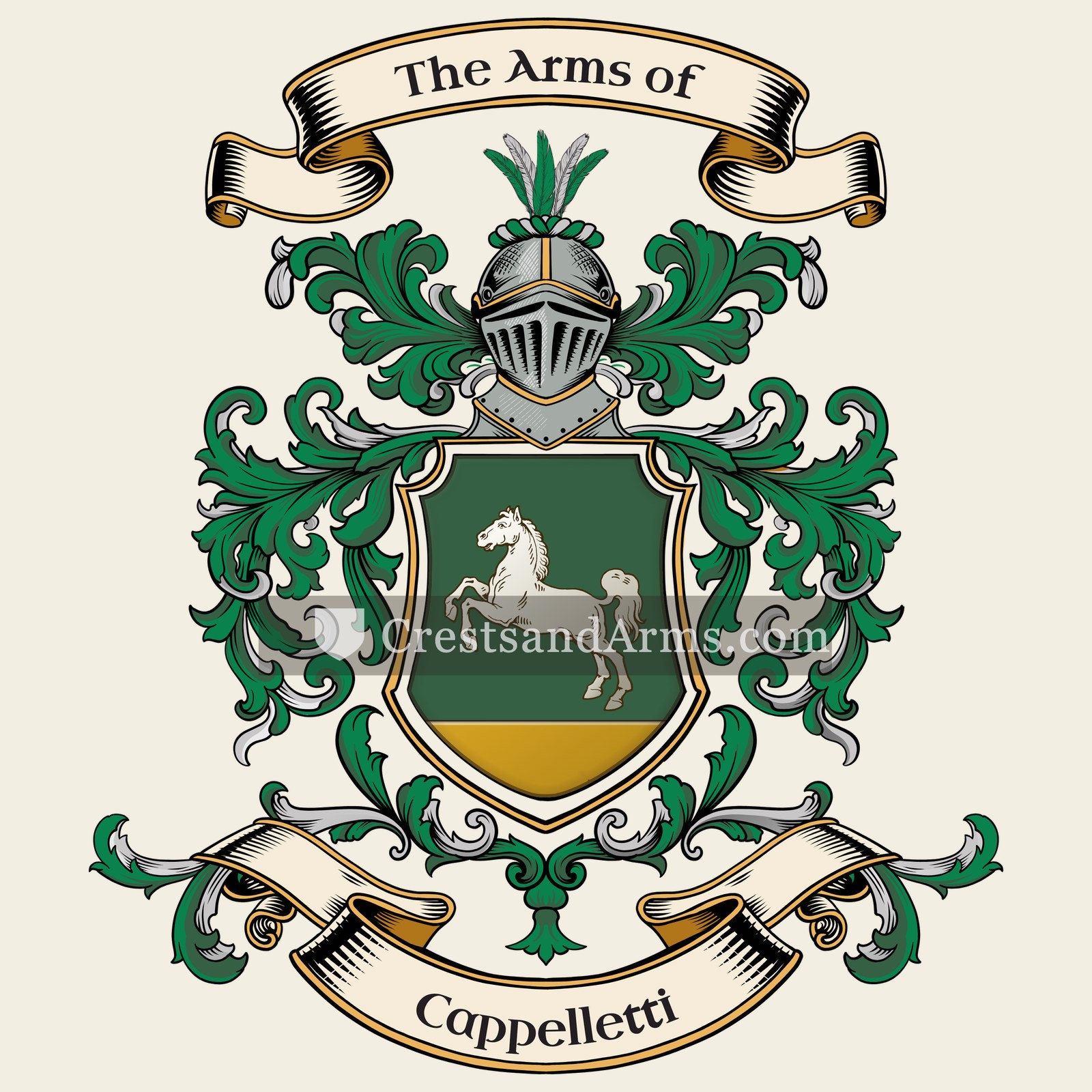 The Cappelletti coat of arms, drawn from the recorded blazon