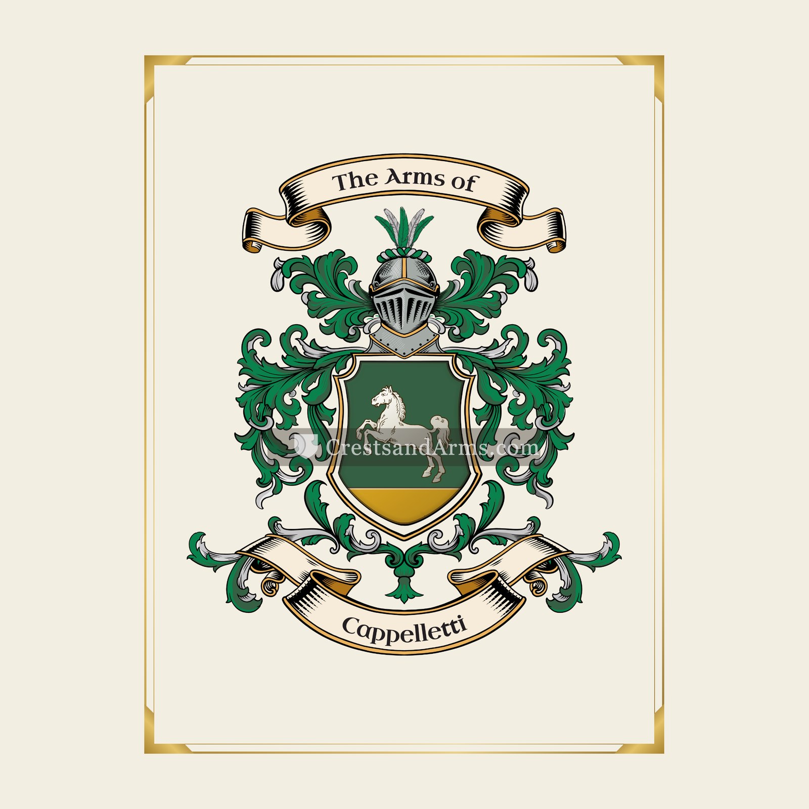 With gold border