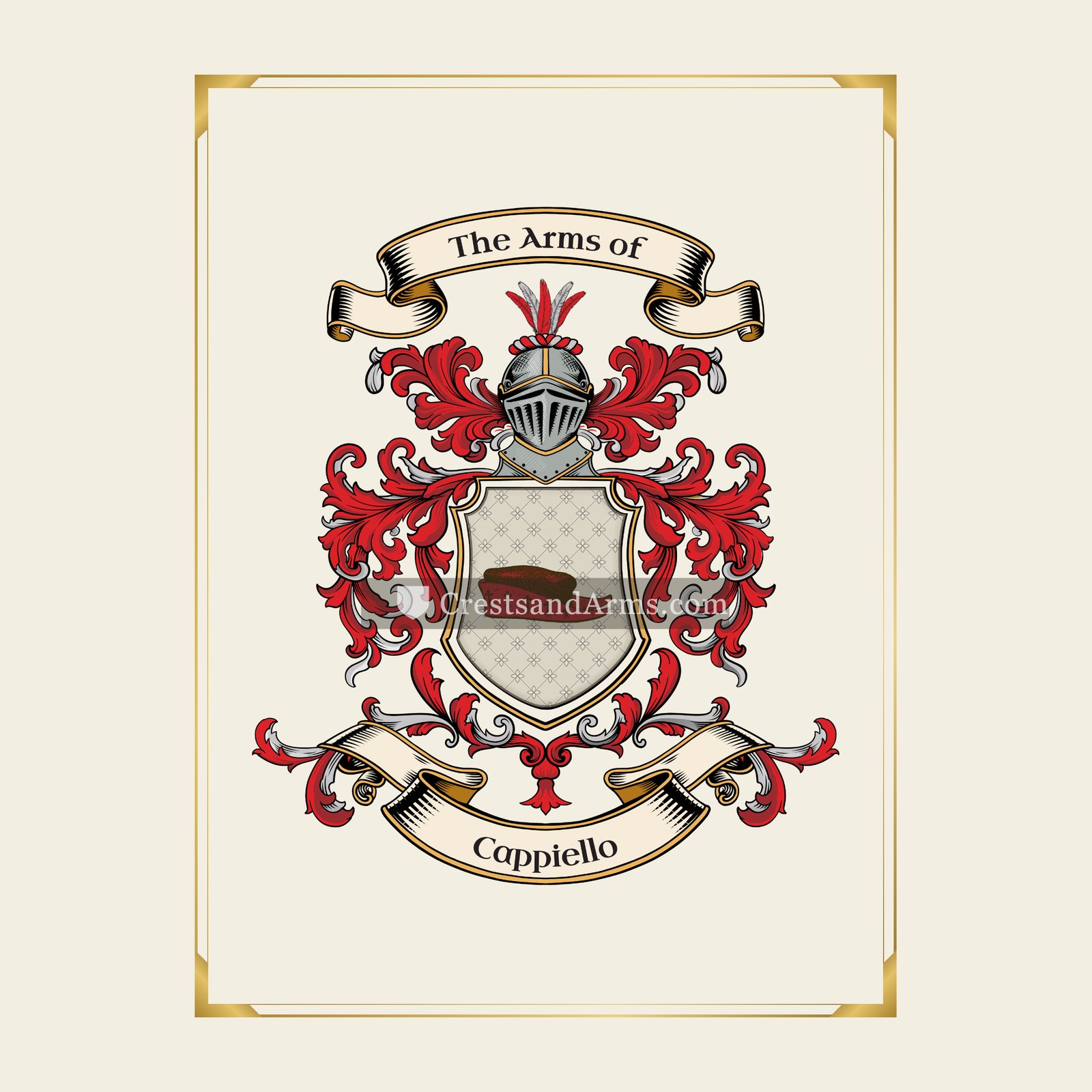With gold border