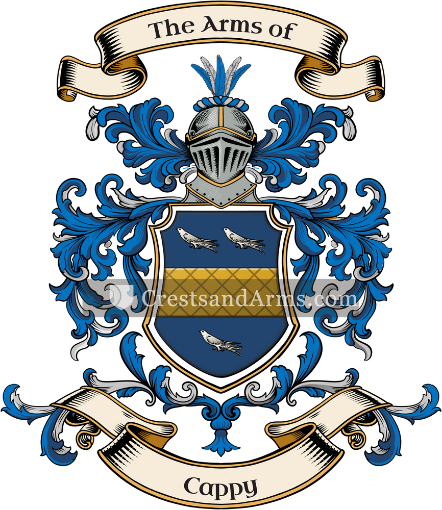 The Cappy coat of arms, drawn from the recorded blazon