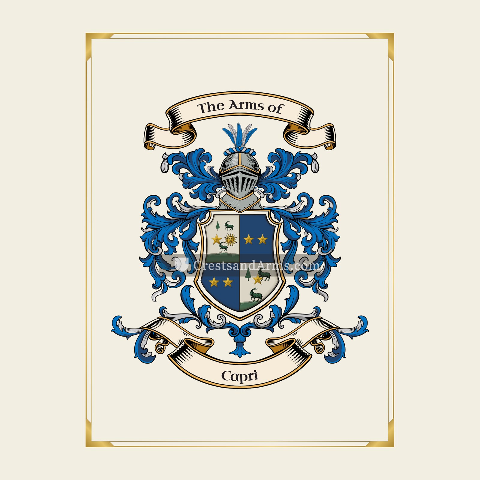 With gold border