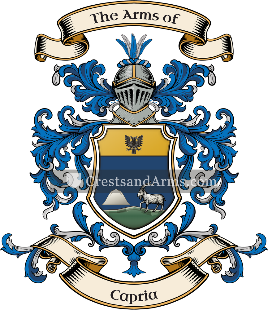 The Capria coat of arms, drawn from the recorded blazon