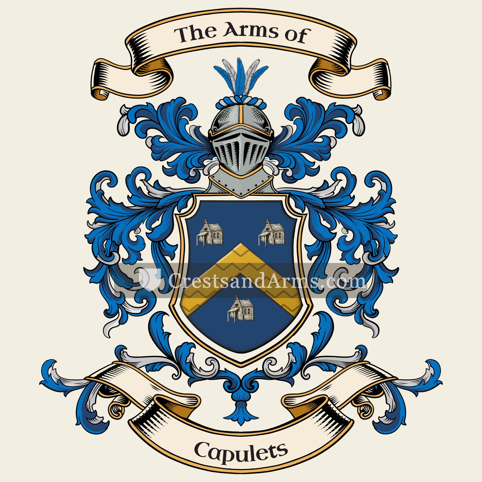 The Capulets coat of arms, drawn from the recorded blazon