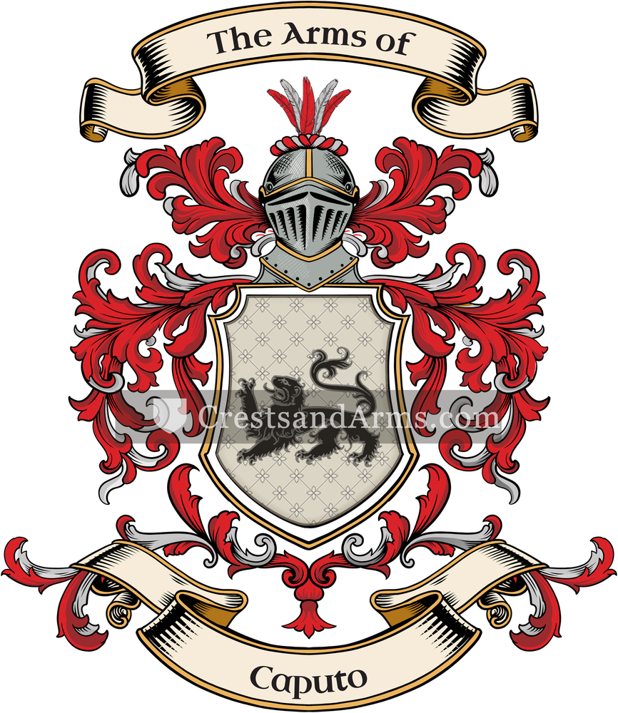 The Caputo coat of arms, drawn from the recorded blazon