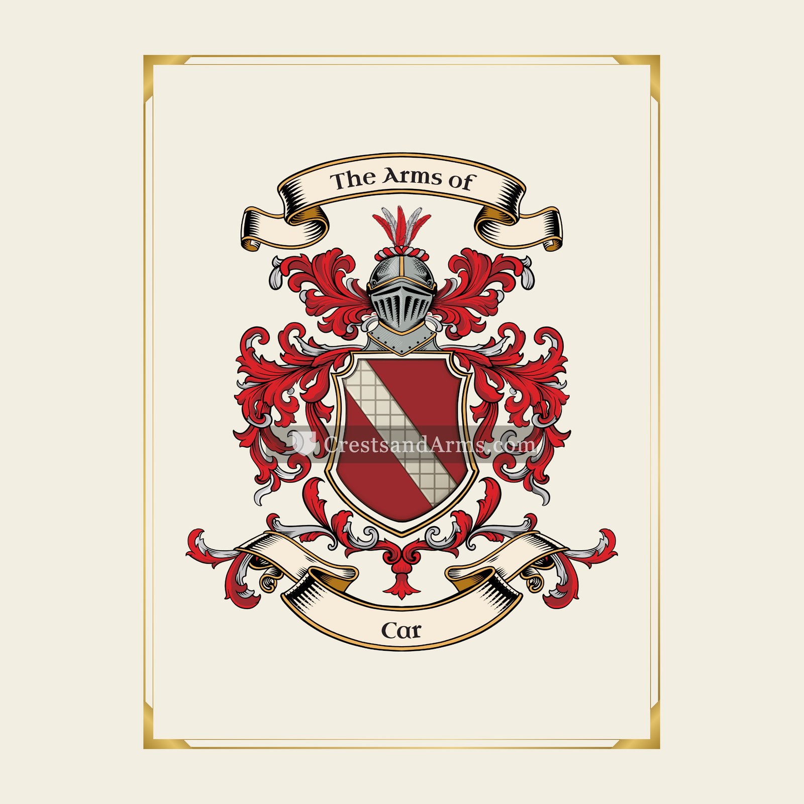 With gold border