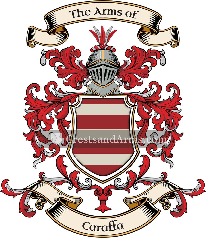 The Caraffa coat of arms, drawn from the recorded blazon