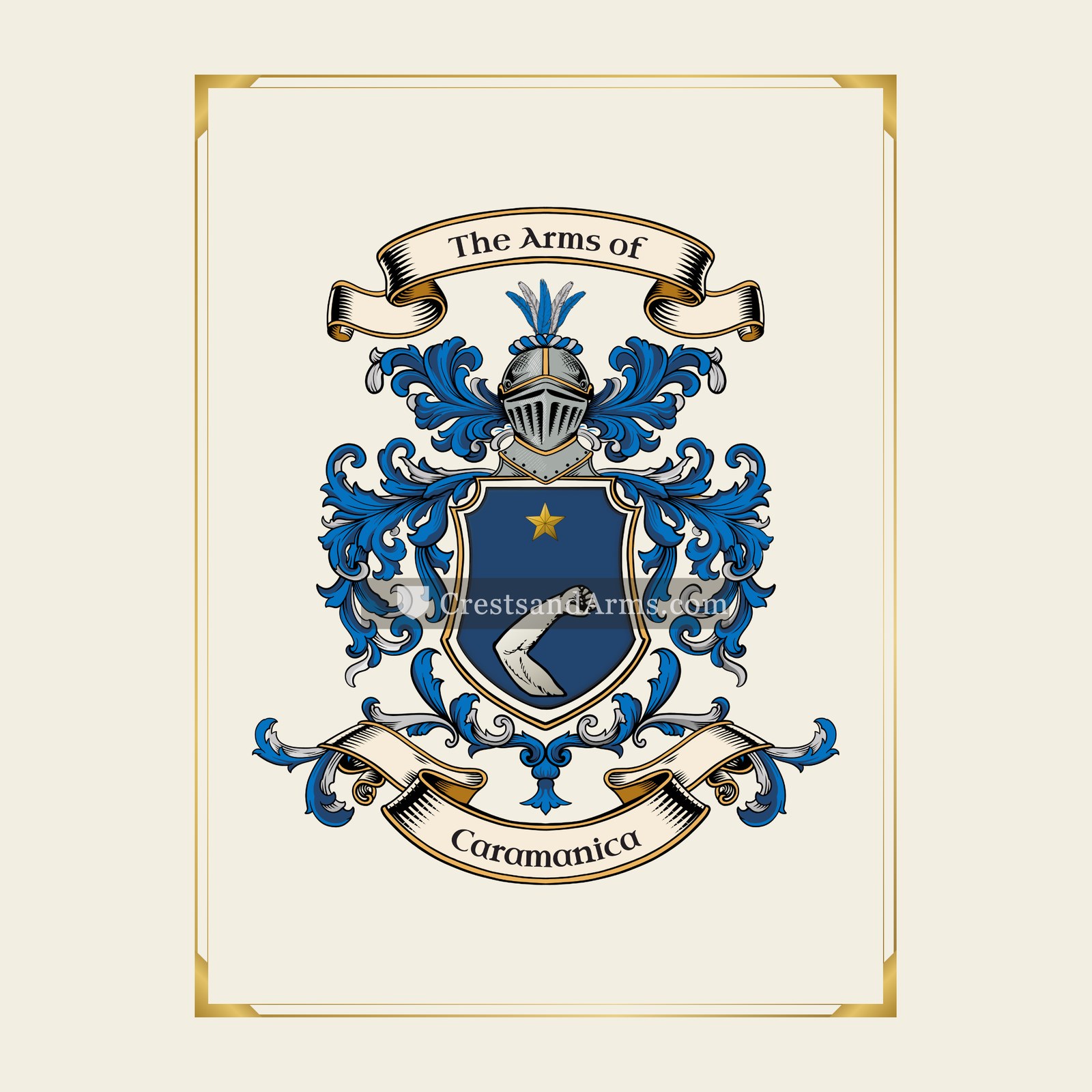 With gold border