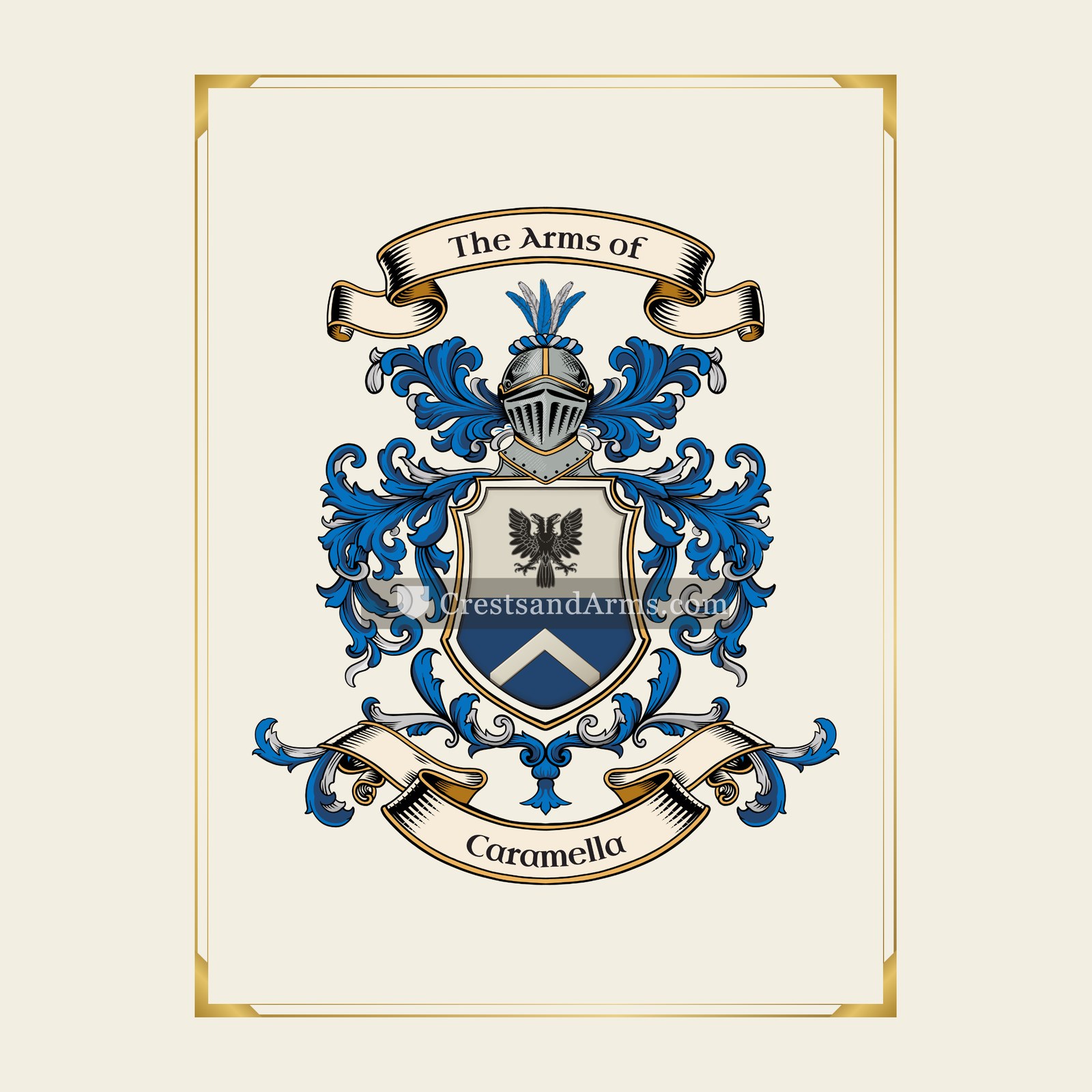 With gold border