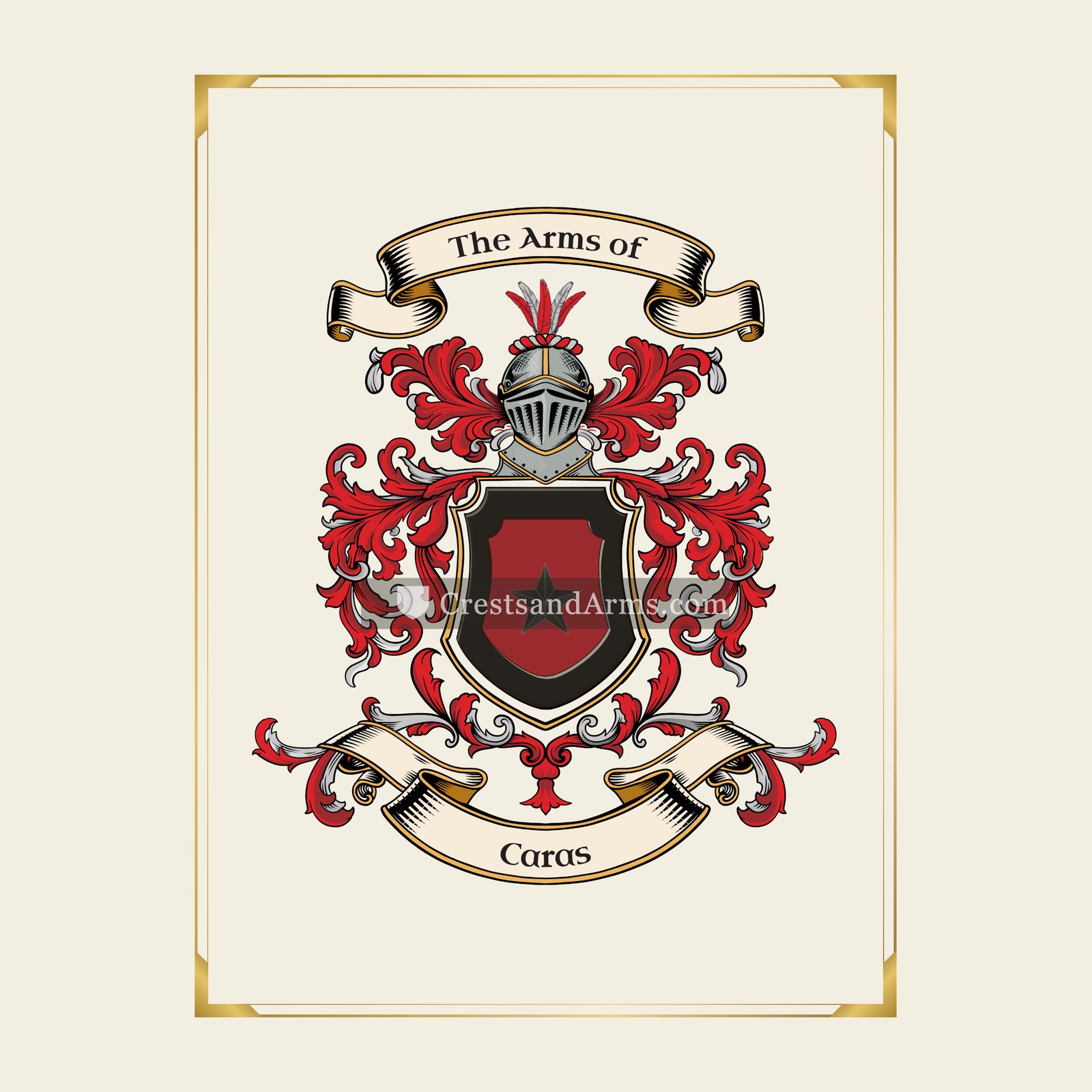 With gold border