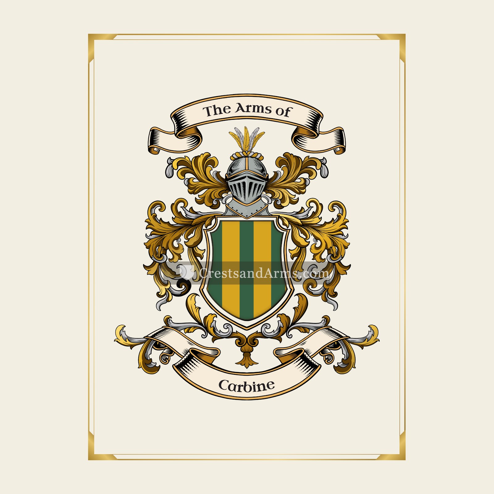With gold border