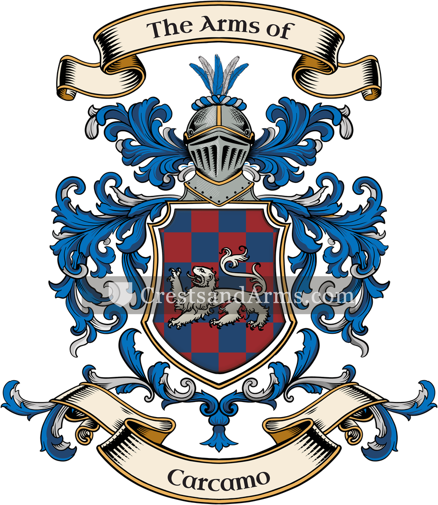 The Carcamo coat of arms, drawn from the recorded blazon