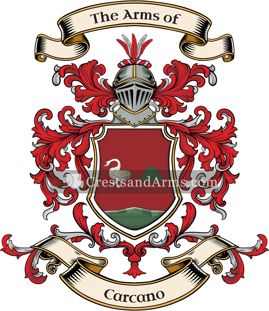The Carcano coat of arms, drawn from the recorded blazon