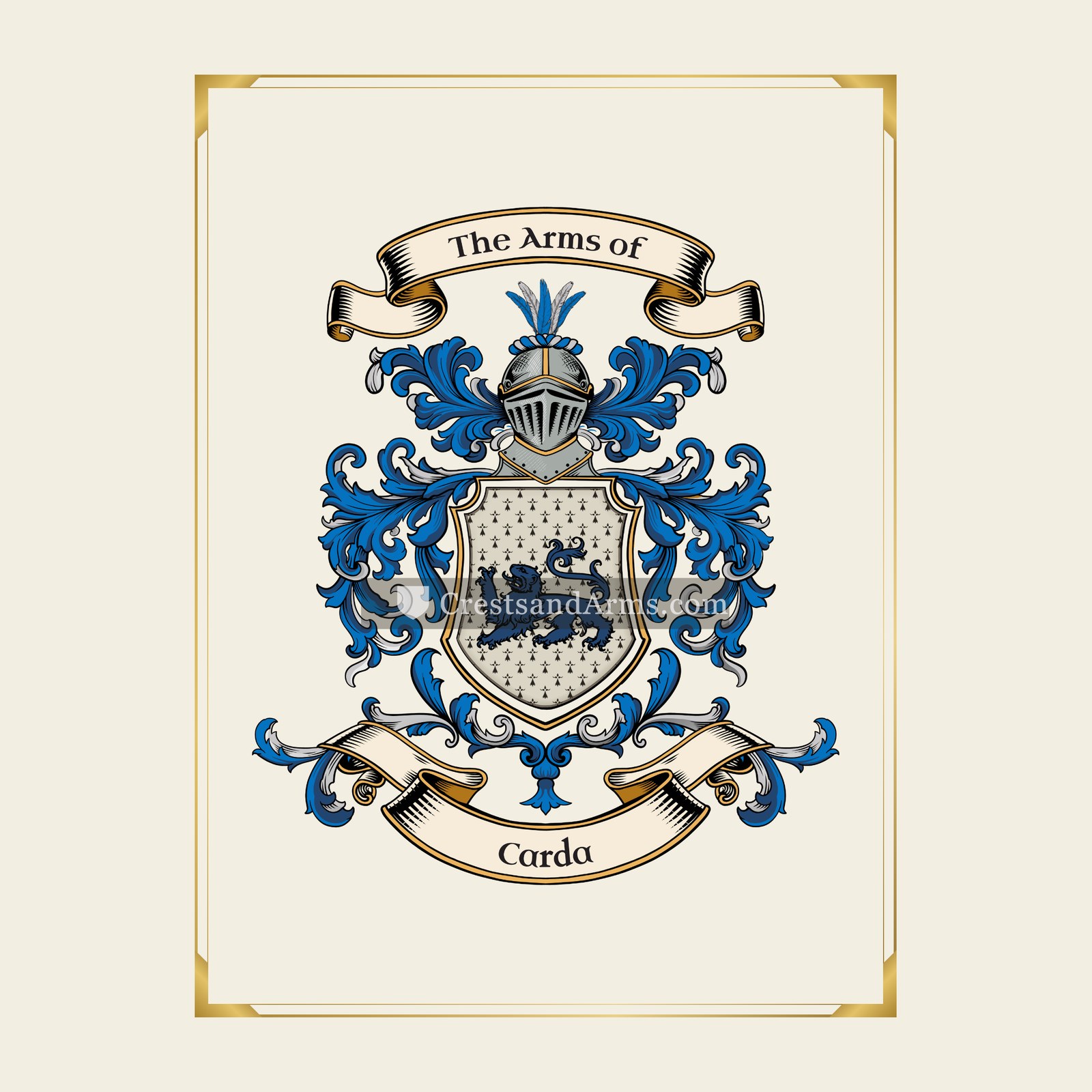 With gold border