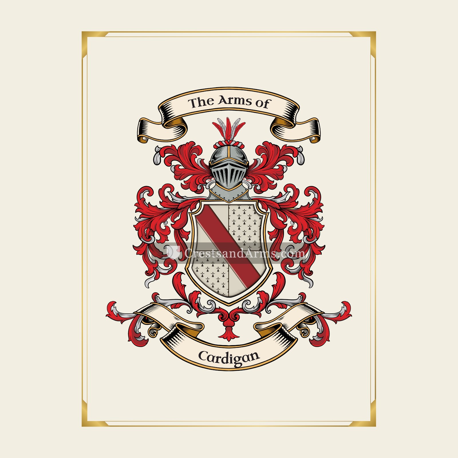 With gold border