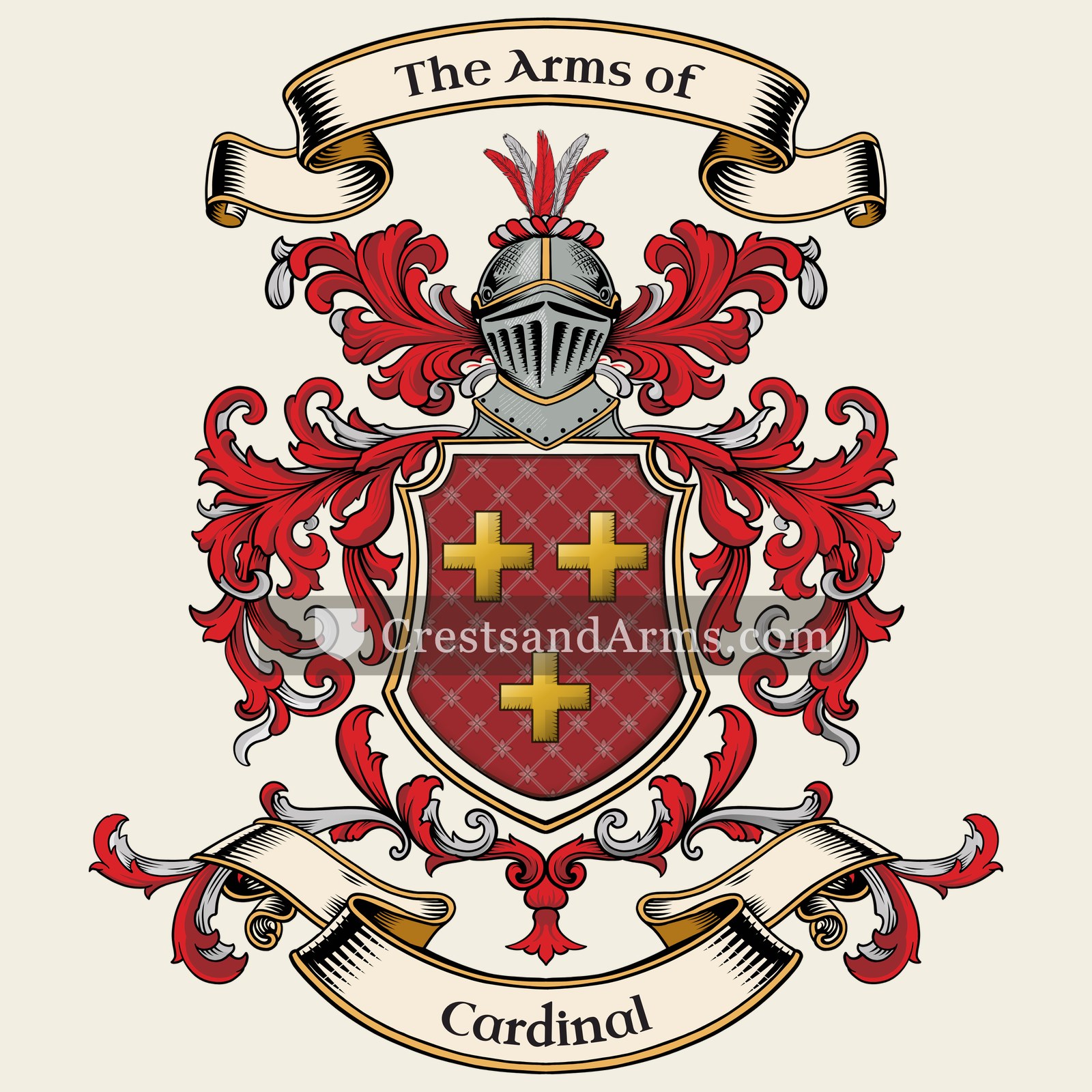 The Cardinal coat of arms, drawn from the recorded blazon