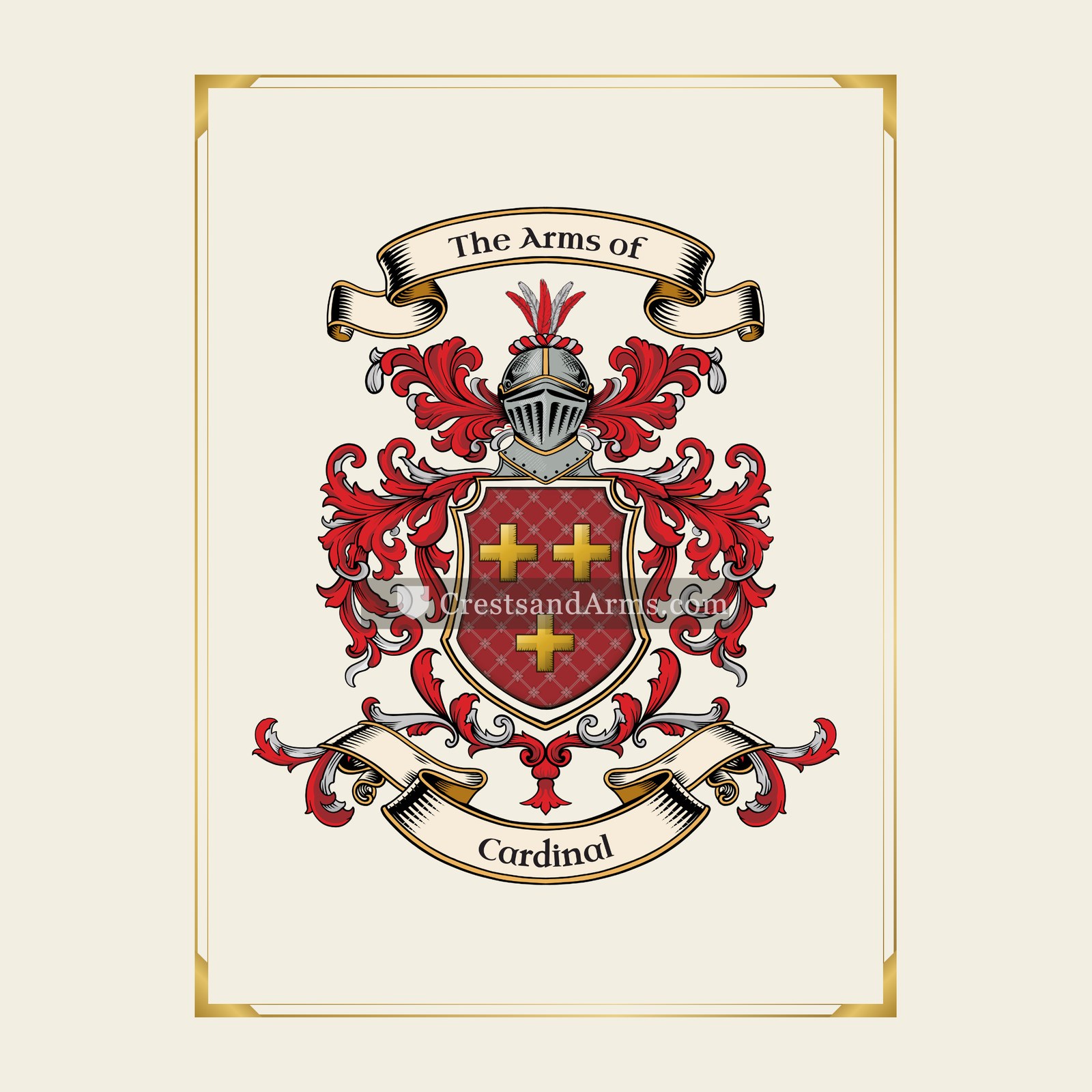 With gold border