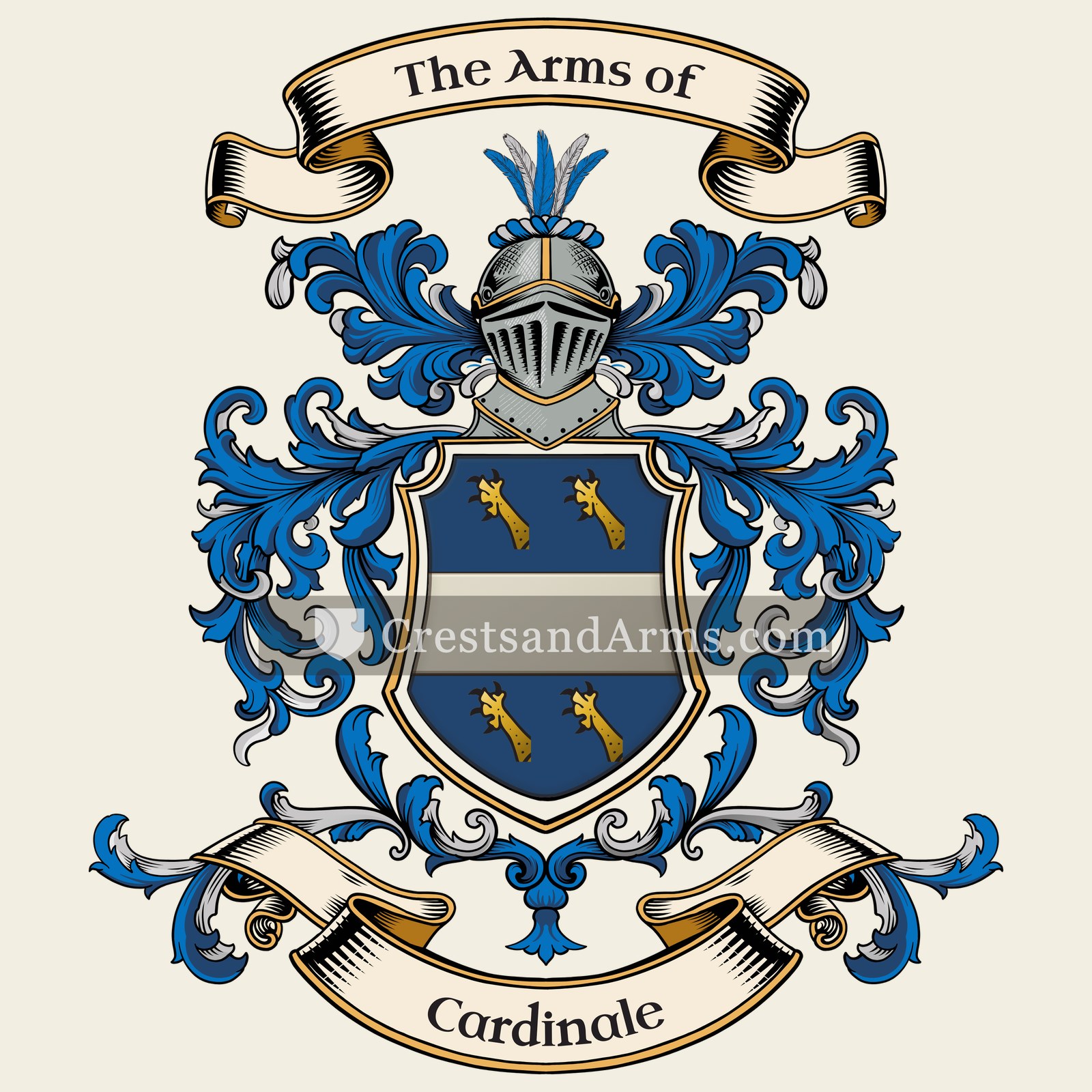 The Cardinale coat of arms, drawn from the recorded blazon