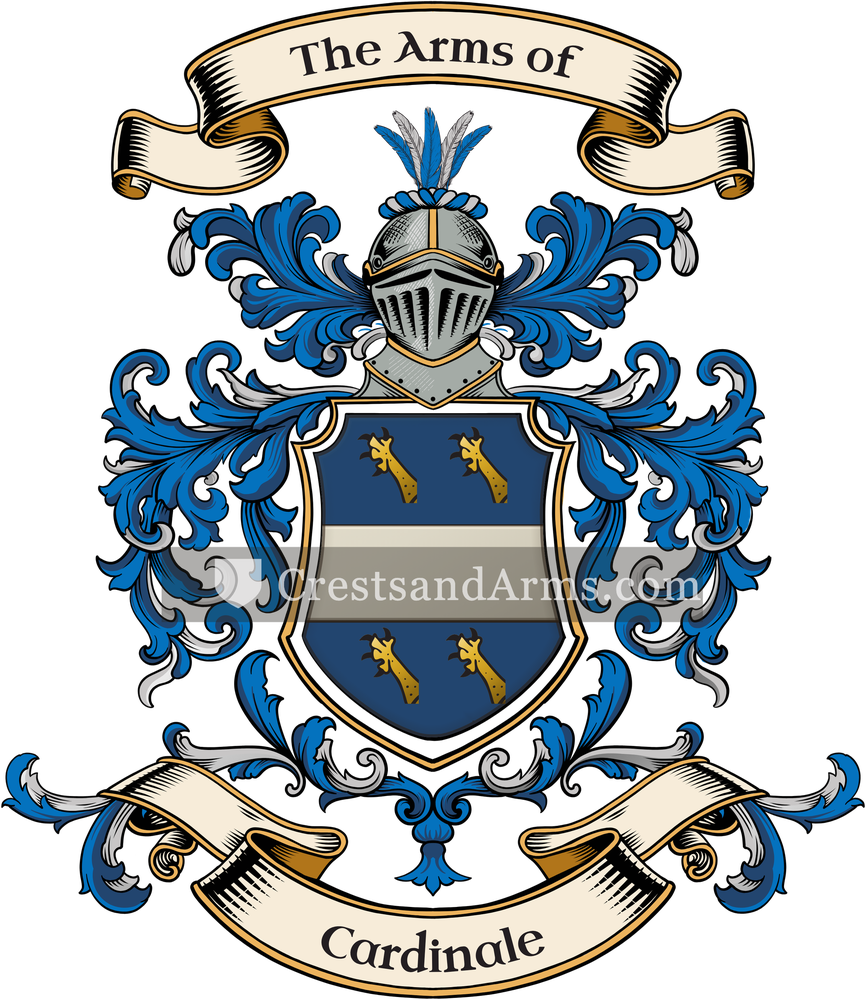The Cardinale coat of arms, drawn from the recorded blazon