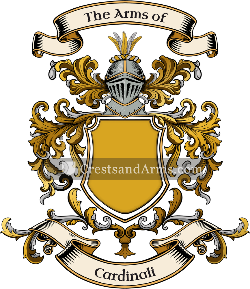 The Cardinali coat of arms, drawn from the recorded blazon
