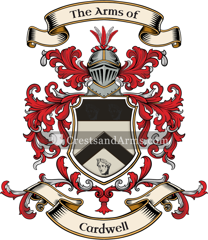 The Cardwell coat of arms, drawn from the recorded blazon